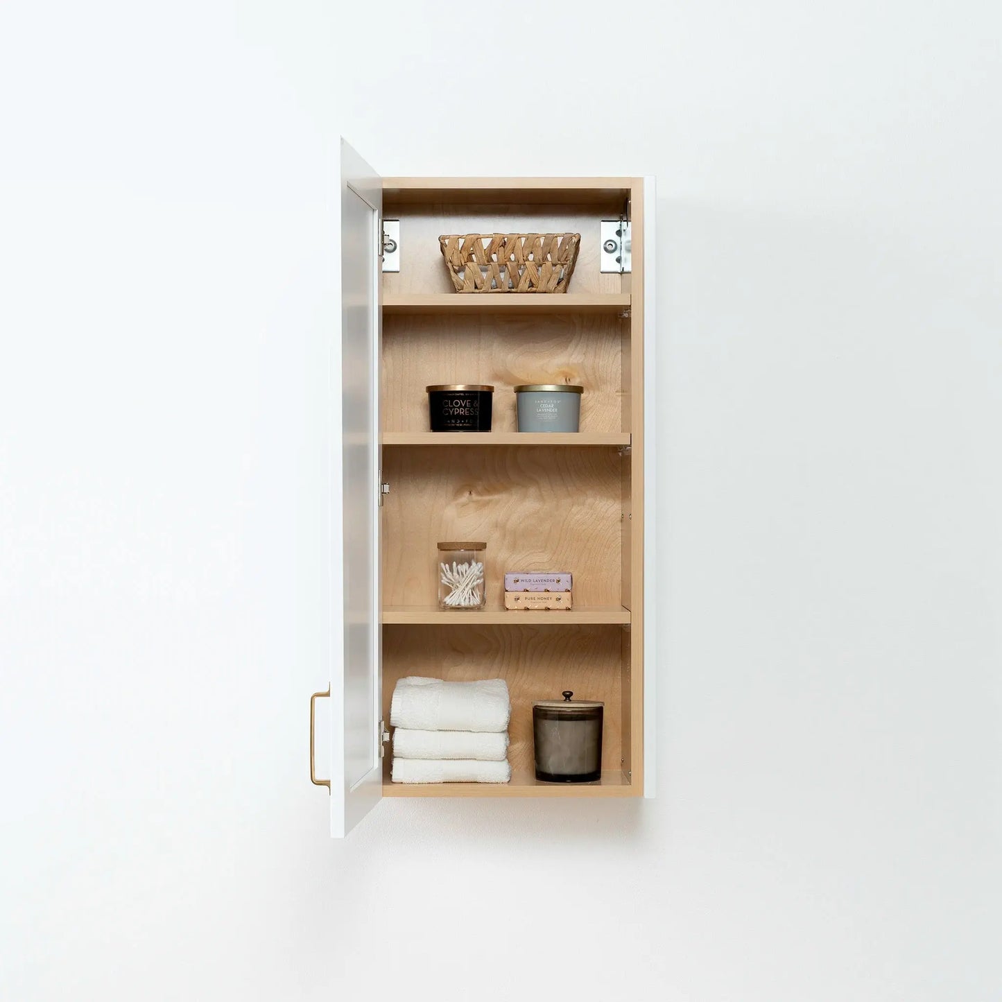 Bridgeport Satin White Wall Cabinet - Teodor Vanities