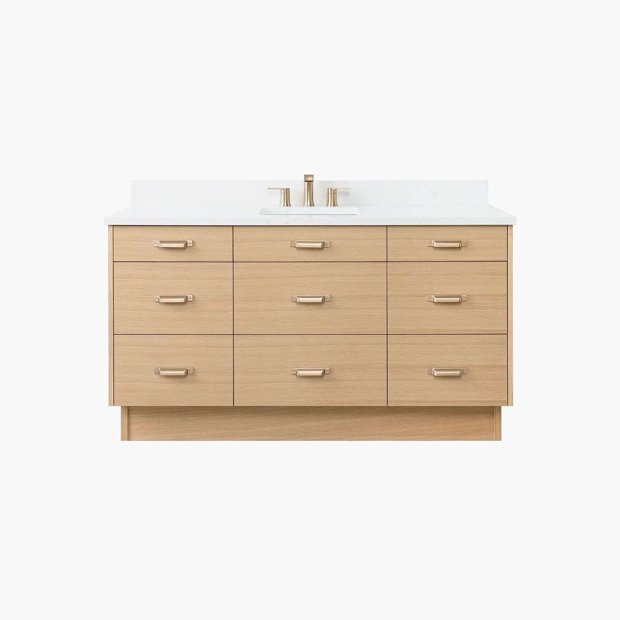 Asher 60 Natural White Oak Bathroom Vanity