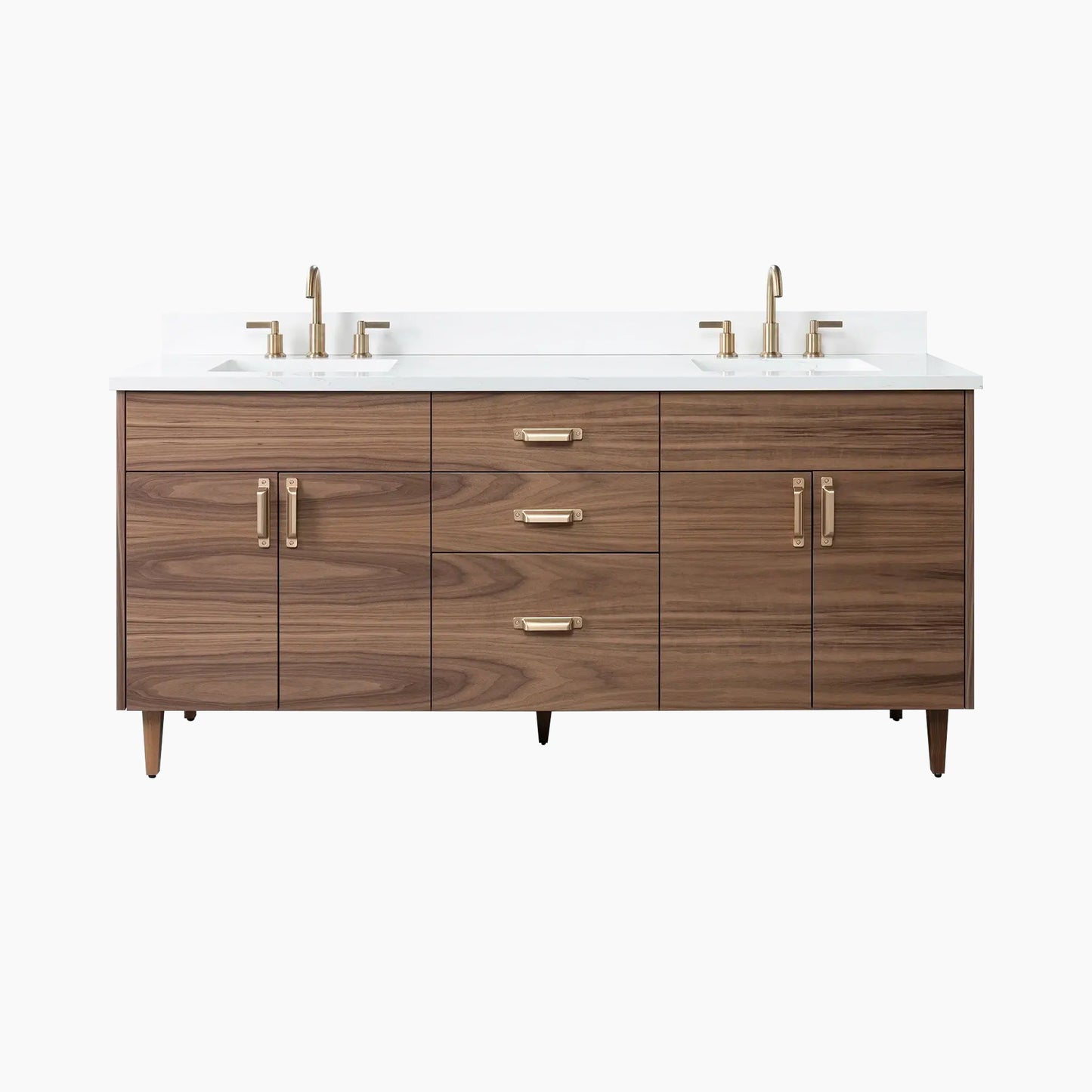 Austin 72" American Black Walnut Bathroom Vanity, Double Sink