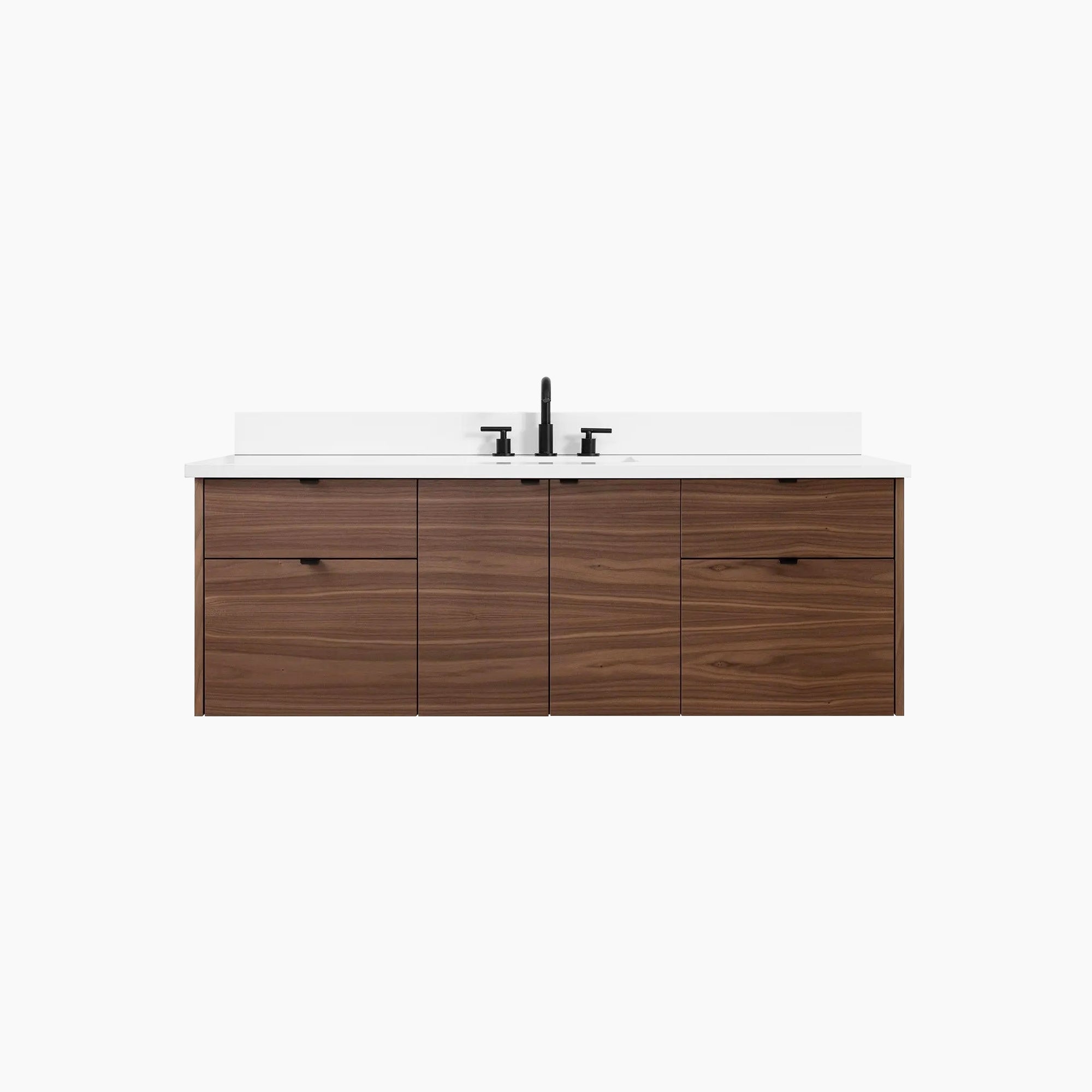 Austin SLIM 60 Wall Mount American Black Walnut Bathroom Vanity