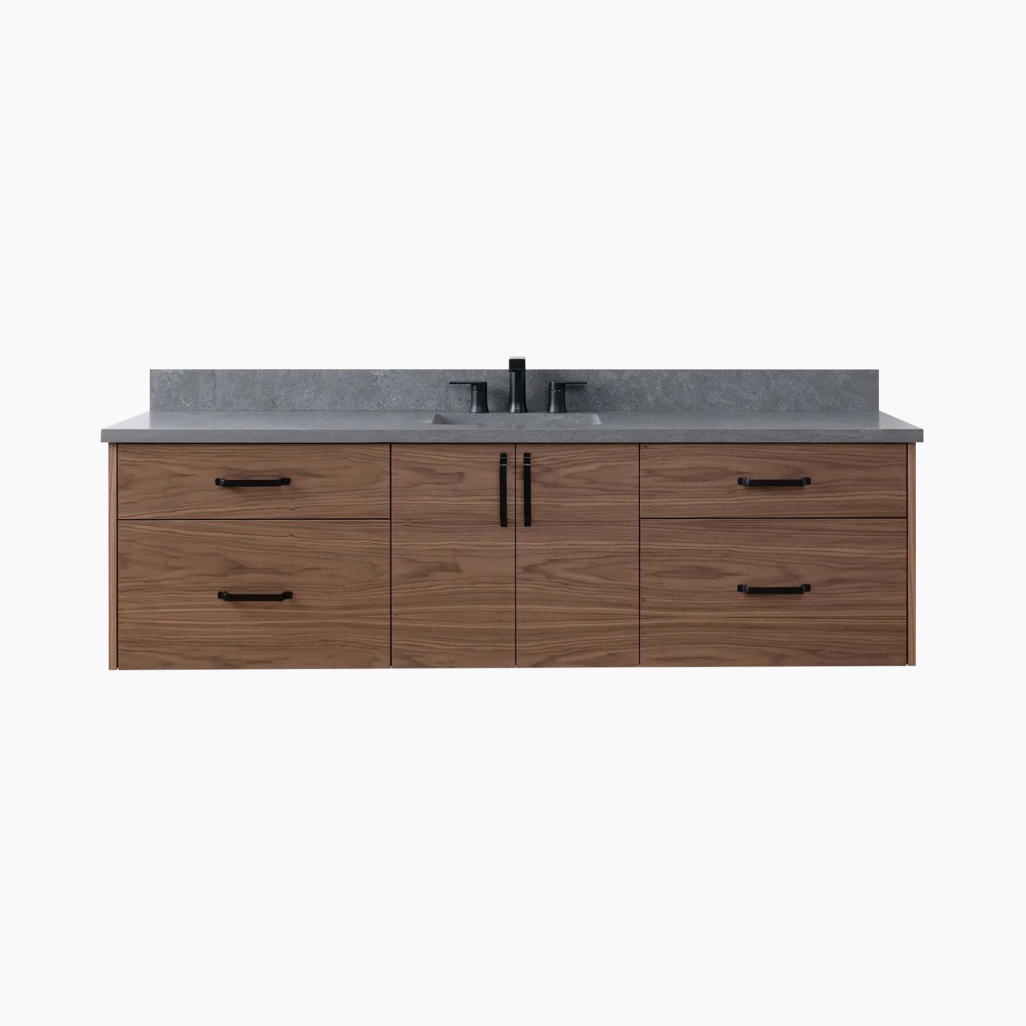 Austin SLIM 72 Wall Mount American Black Walnut Bathroom Vanity