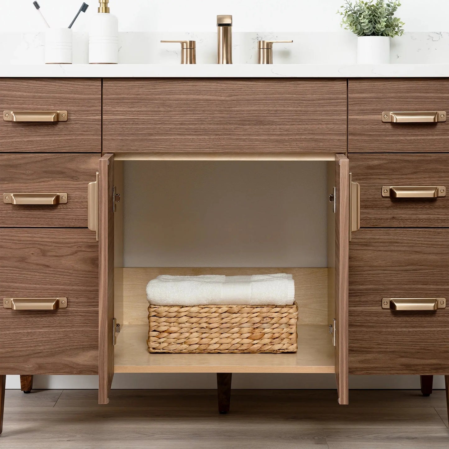 Austin Stainless SLIM 48" American Black Walnut Bathroom Vanity Teodor Bathroom Vanity Canada