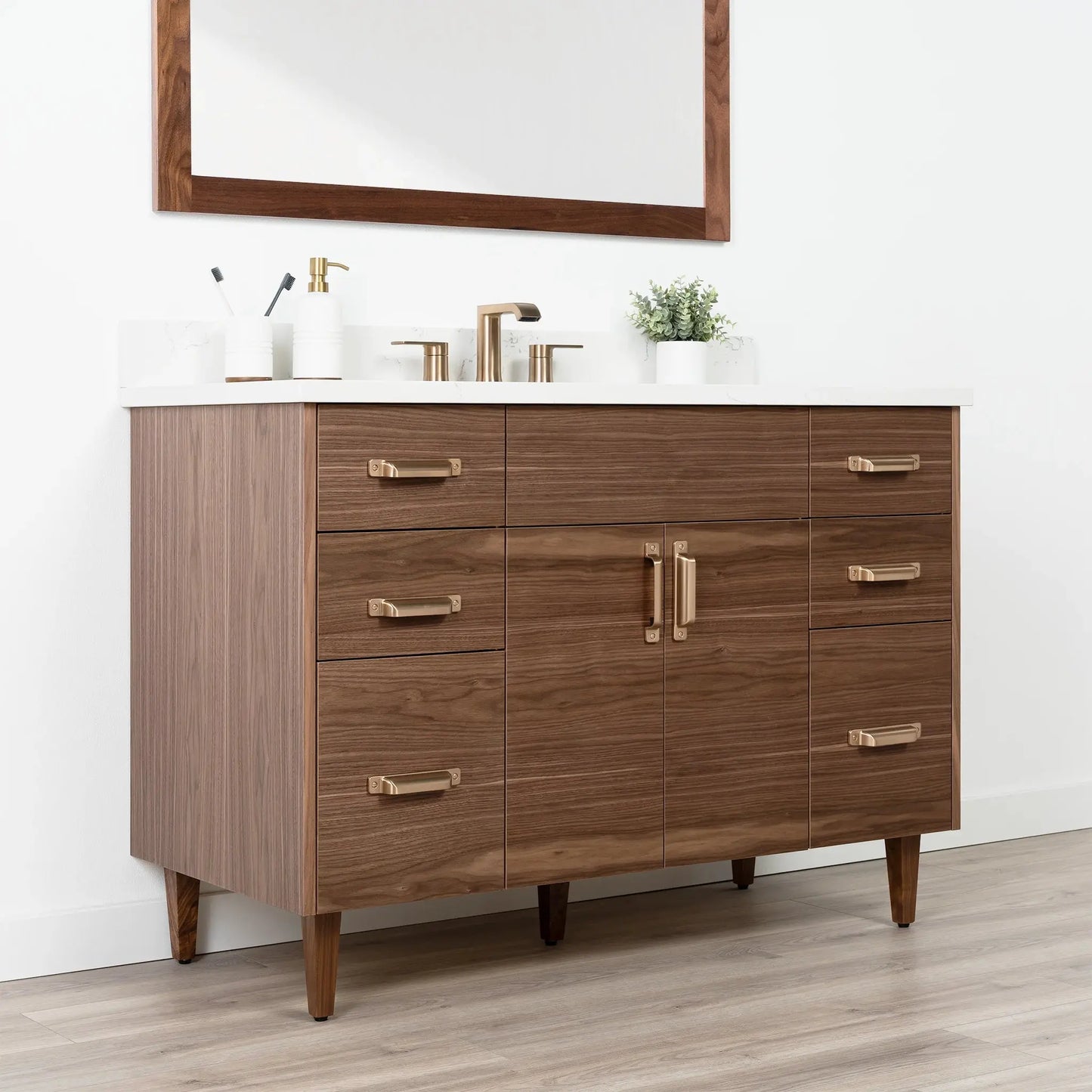 Austin Stainless SLIM 48" American Black Walnut Bathroom Vanity Teodor Bathroom Vanity Canada