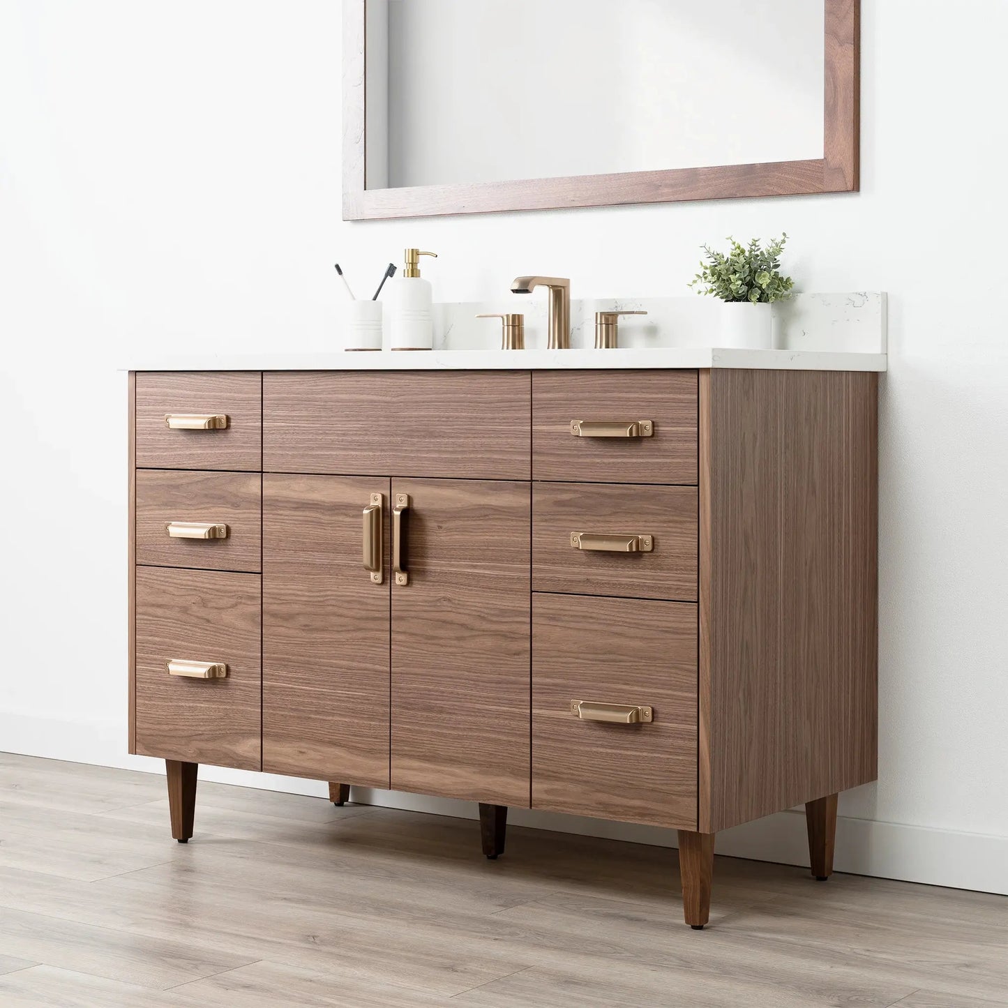 Austin Stainless SLIM 48" American Black Walnut Bathroom Vanity Teodor Bathroom Vanity Canada