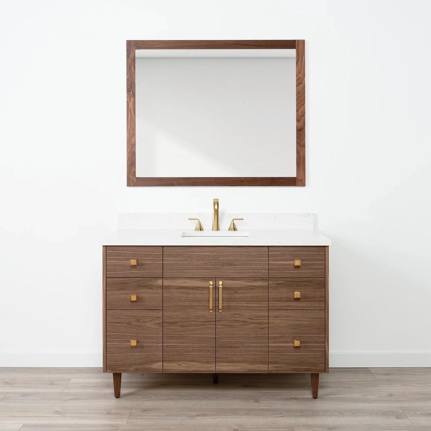 Austin Stainless SLIM 48" American Black Walnut Bathroom Vanity Teodor Bathroom Vanity Canada