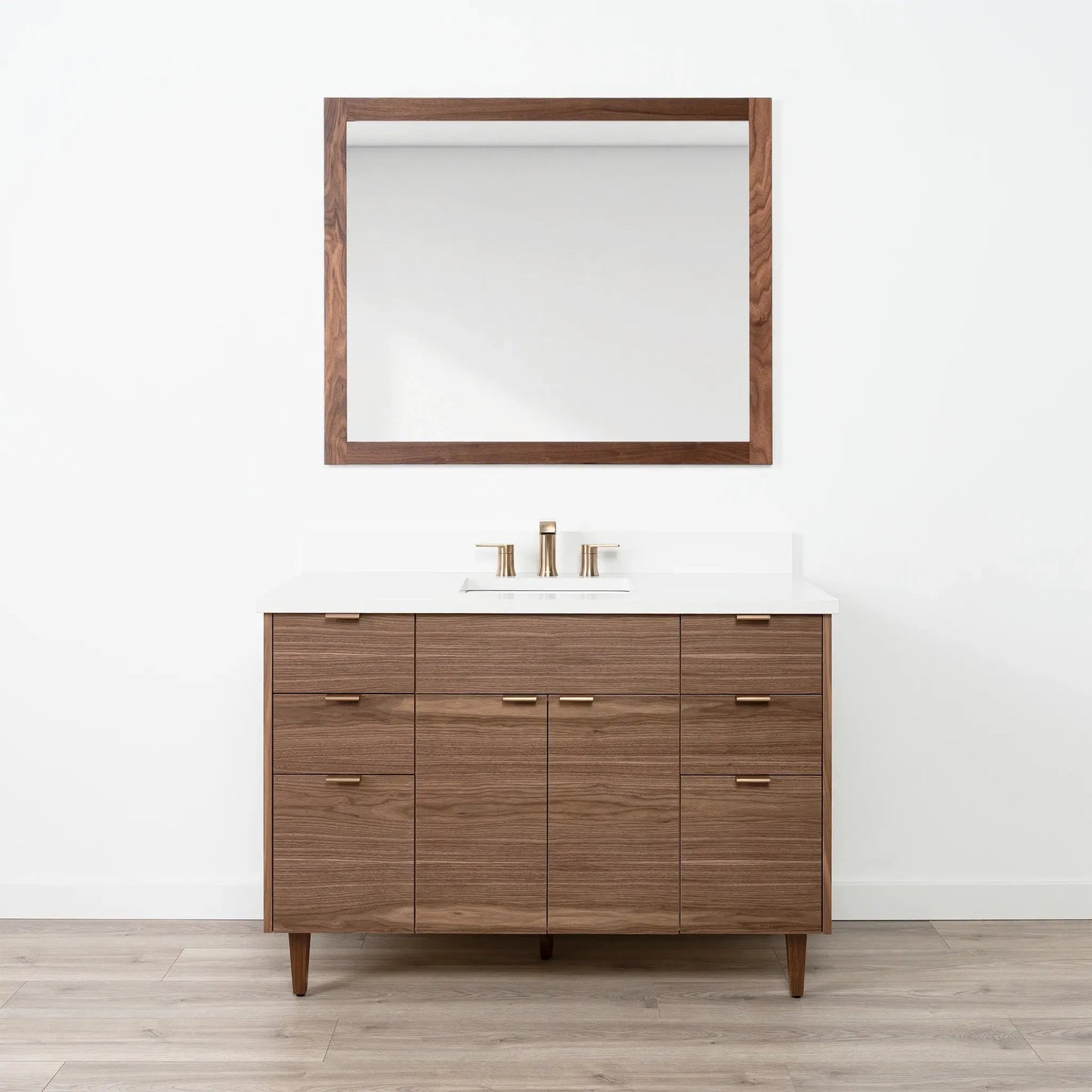Austin Stainless SLIM 48" American Black Walnut Bathroom Vanity Teodor Bathroom Vanity Canada