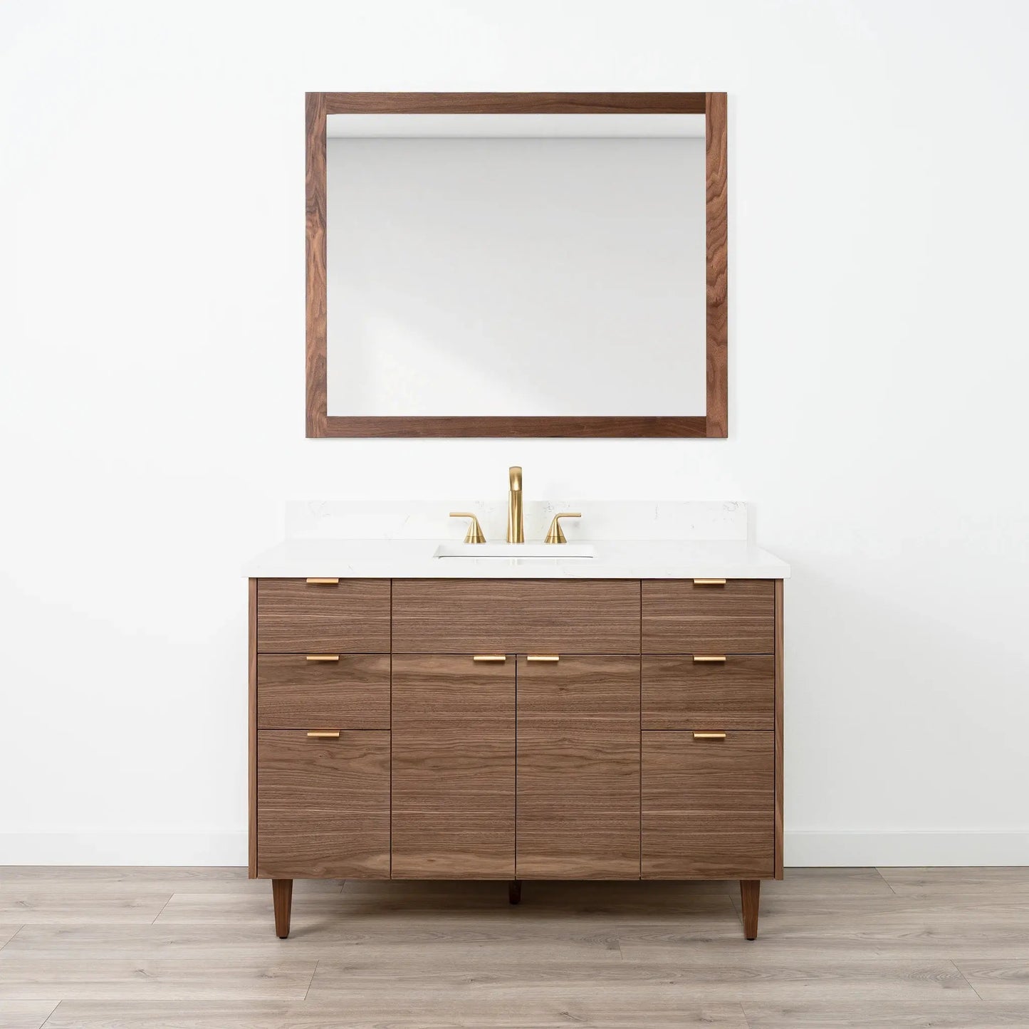 Austin Stainless SLIM 48" American Black Walnut Bathroom Vanity Teodor Bathroom Vanity Canada