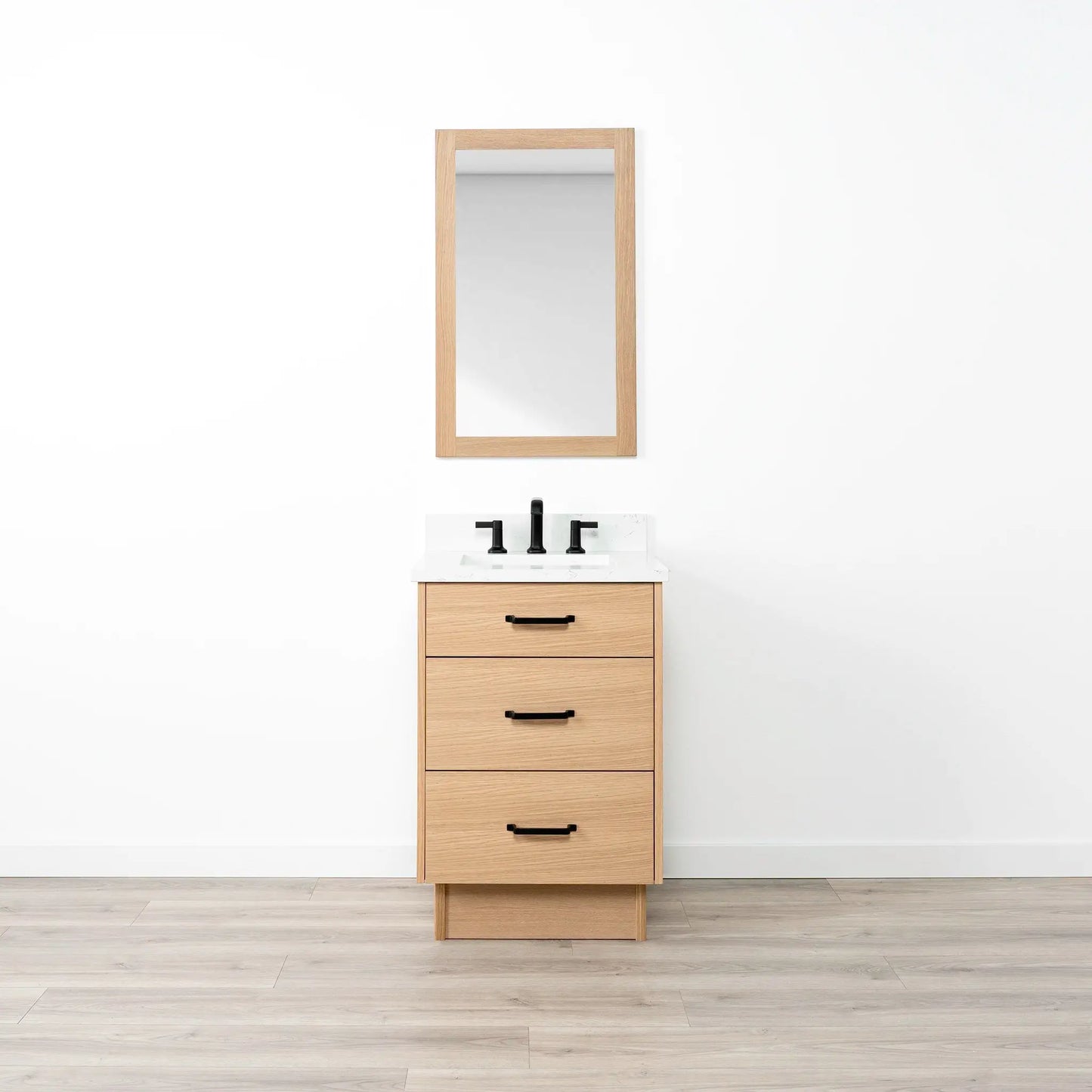 Ashbury SLIM 24" Natural White Oak Bathroom Vanity - All Drawers Teodor Bathroom Vanity Canada