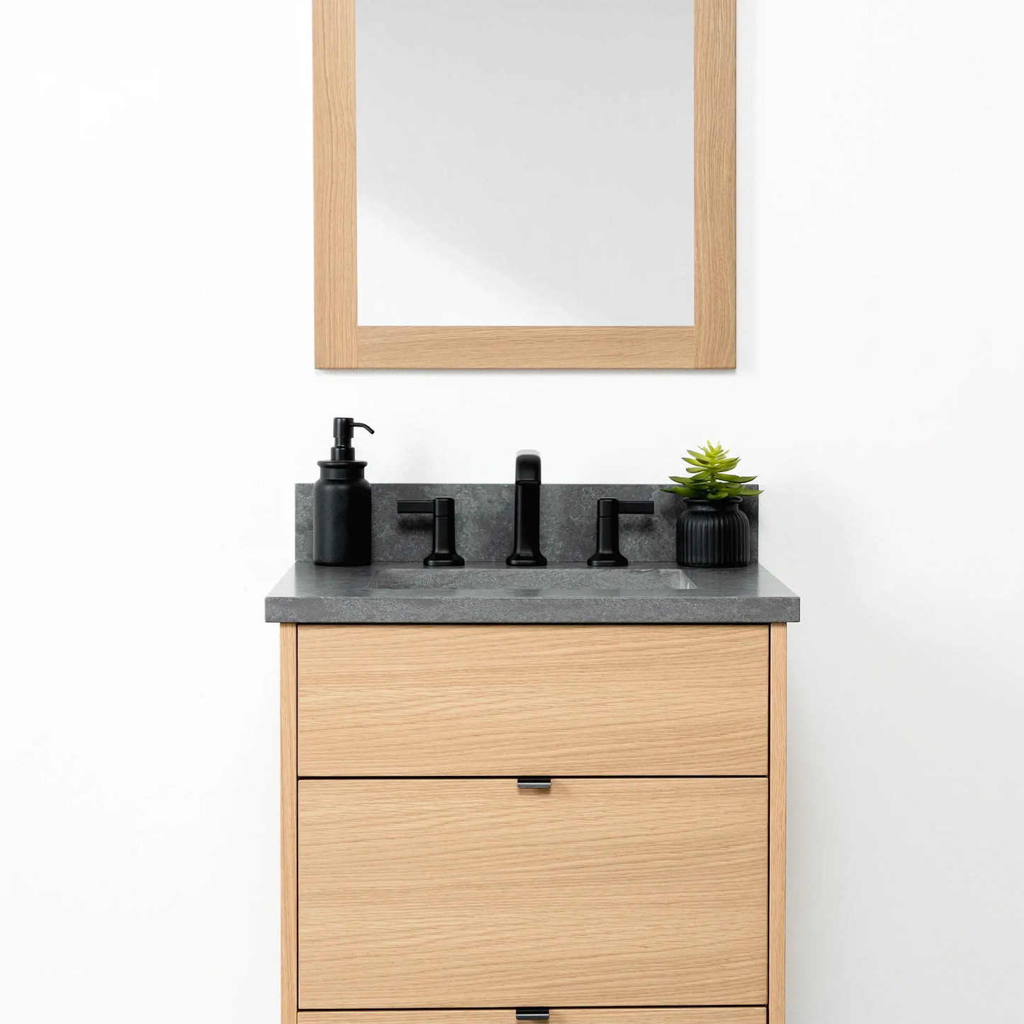 Ashbury SLIM 24" Natural White Oak Bathroom Vanity - All Drawers Teodor Bathroom Vanity Canada