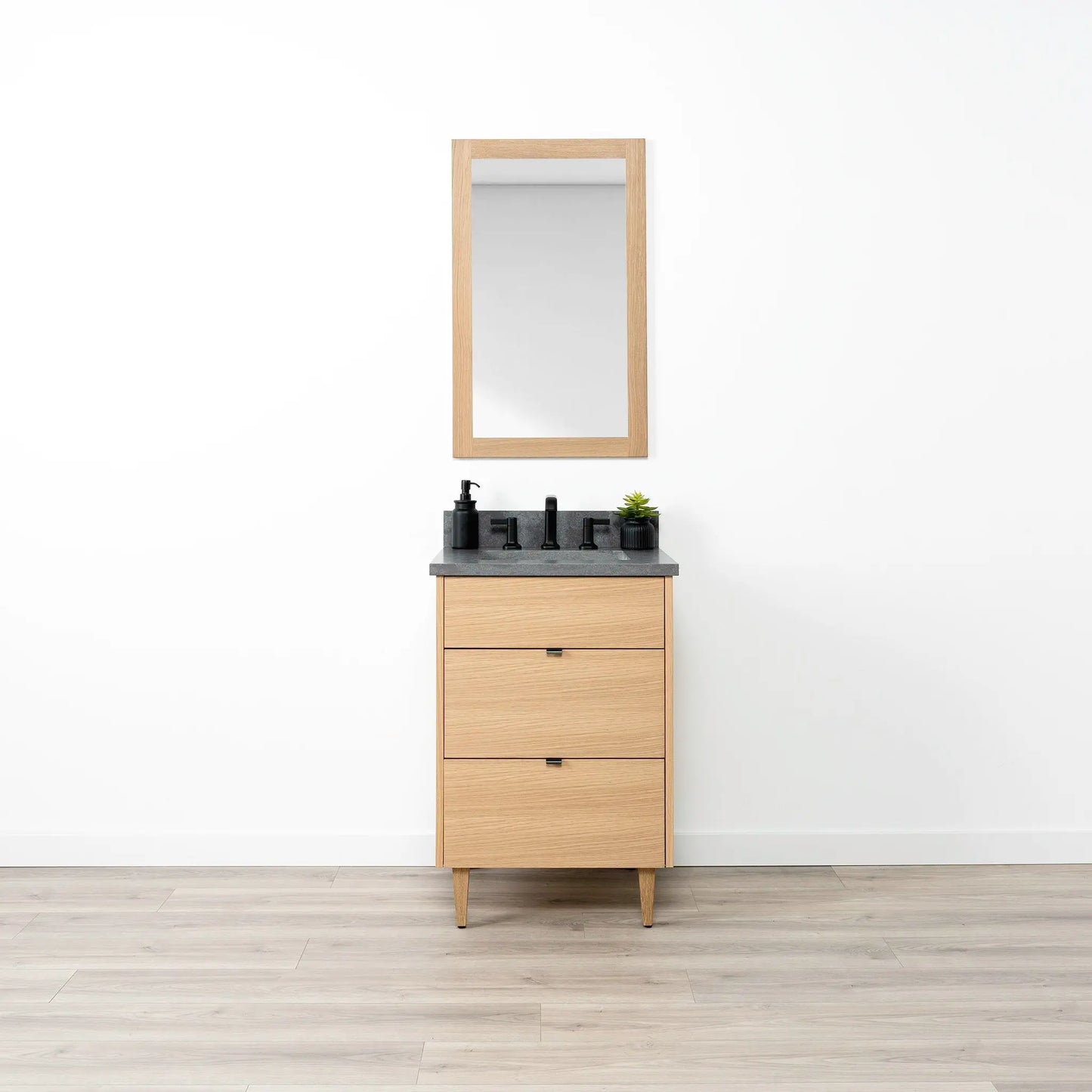 Ashbury SLIM 24" Natural White Oak Bathroom Vanity - All Drawers Teodor Bathroom Vanity Canada