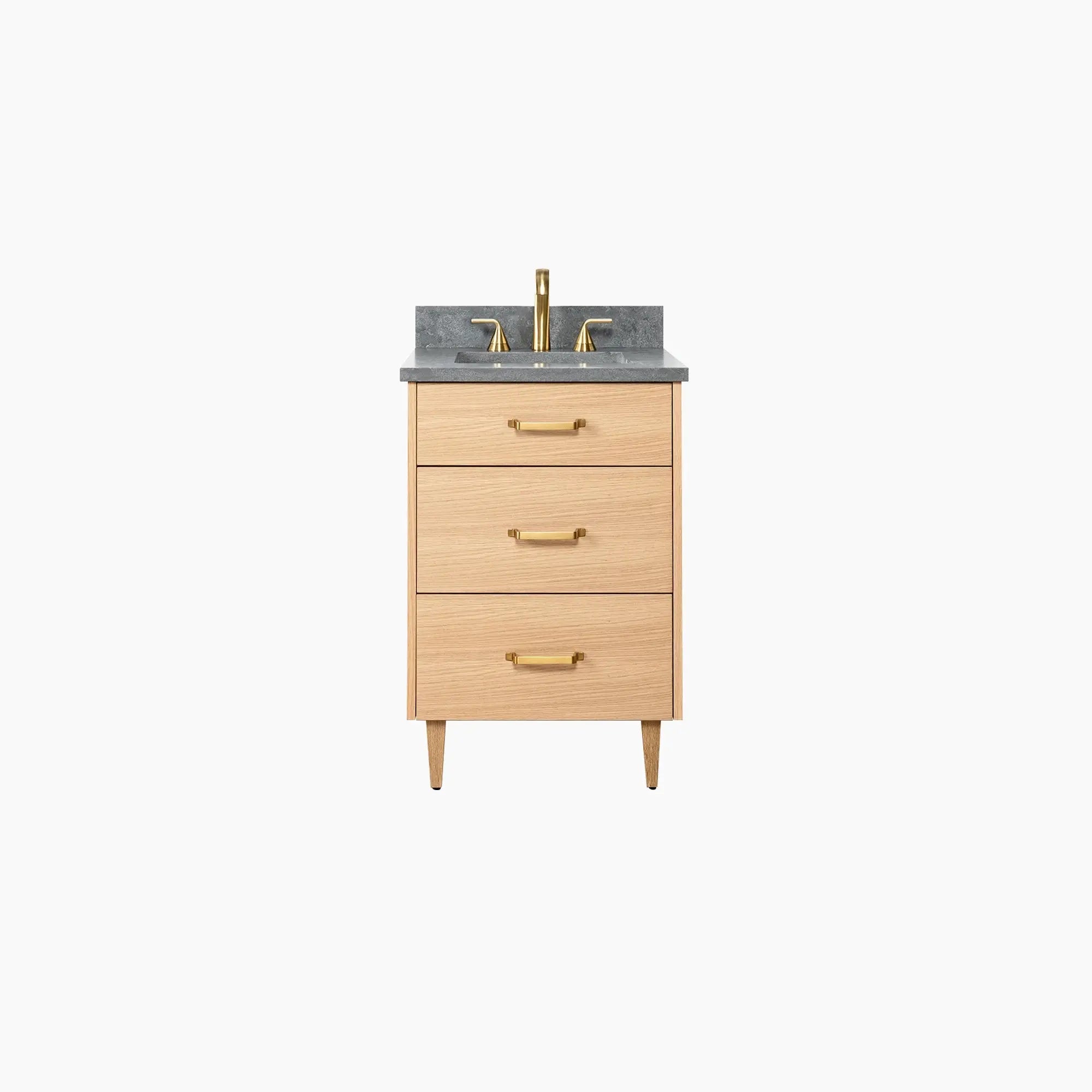 Ashbury SLIM 24" Natural White Oak Bathroom Vanity - All Drawers Teodor Bathroom Vanity Canada