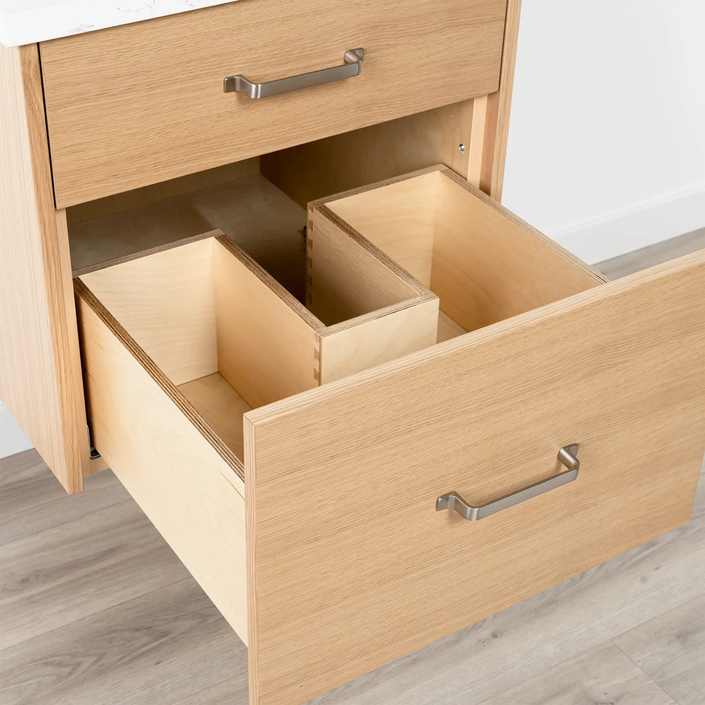 Ashbury SLIM 24" Wall Mount Natural White Oak Bathroom Vanity - All Drawers Teodor Bathroom Vanity Canada