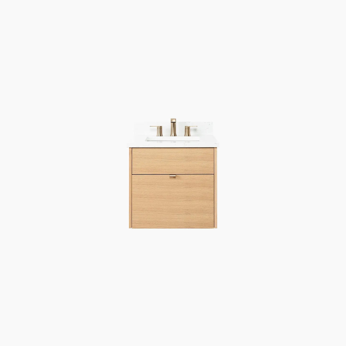 Ashbury SLIM 24" Wall Mount Natural White Oak Bathroom Vanity - All Drawers Teodor Bathroom Vanity Canada