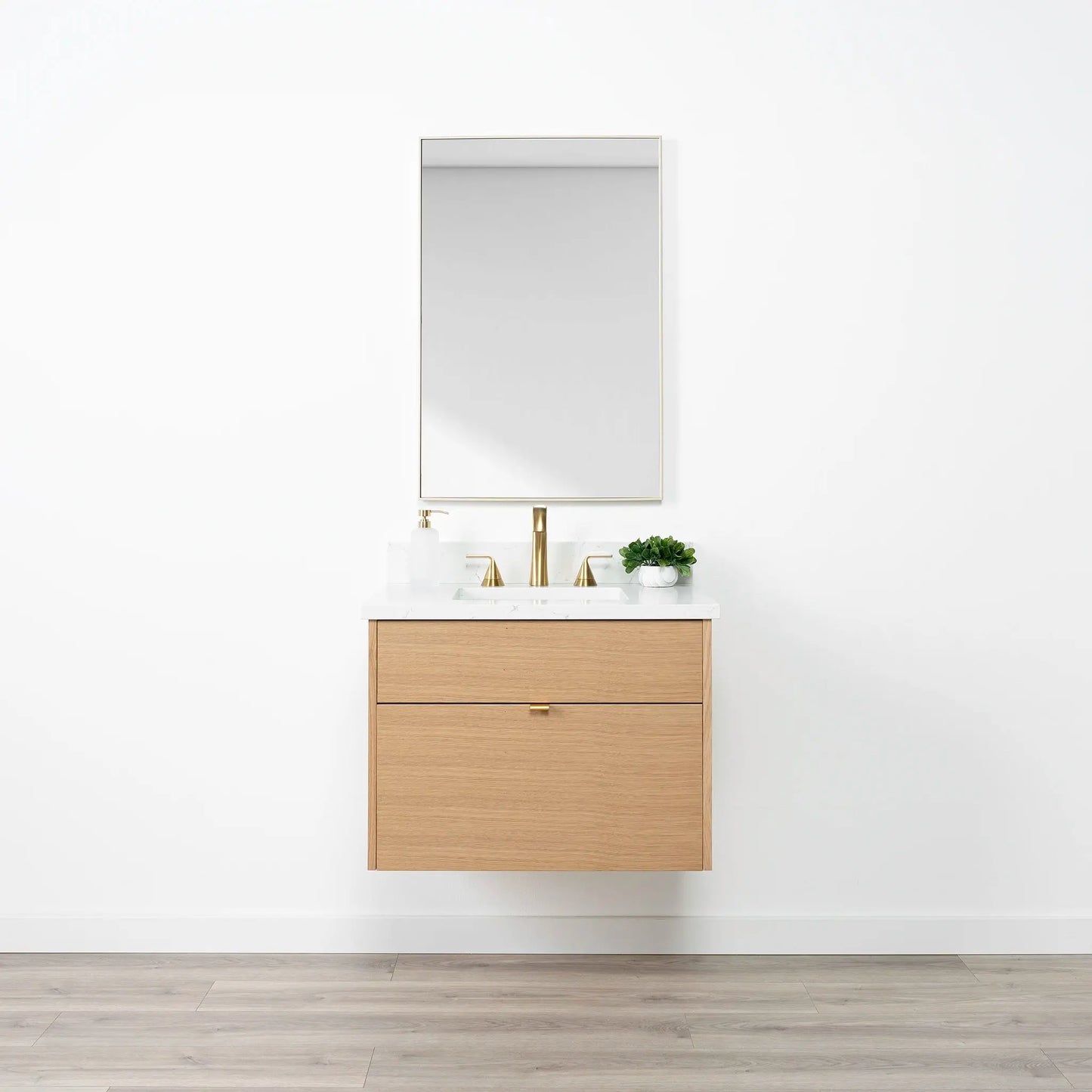 Ashbury SLIM 30" Wall Mount Natural White Oak Bathroom Vanity - All Drawers Teodor Bathroom Vanity Canada