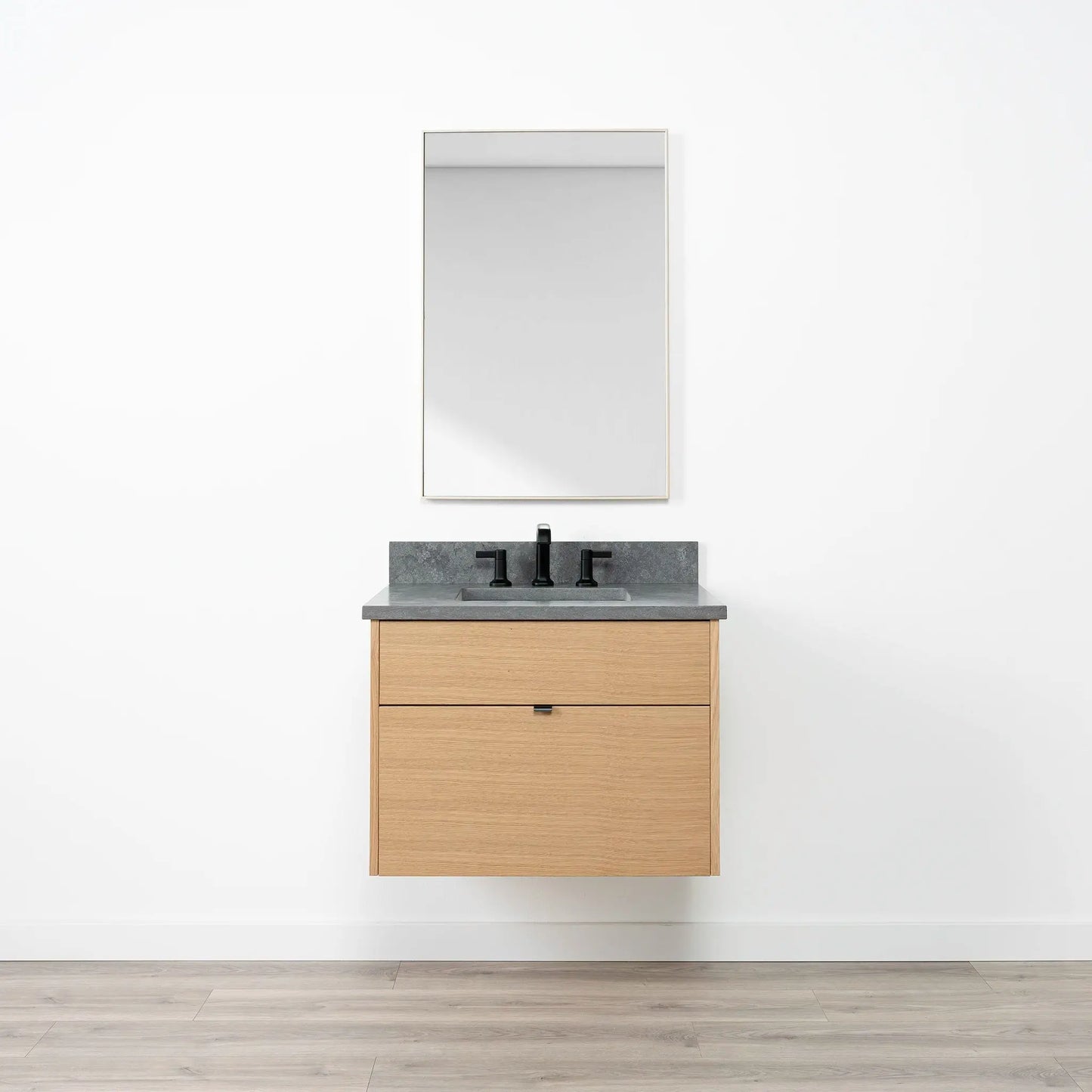 Ashbury SLIM 30" Wall Mount Natural White Oak Bathroom Vanity - All Drawers Teodor Bathroom Vanity Canada