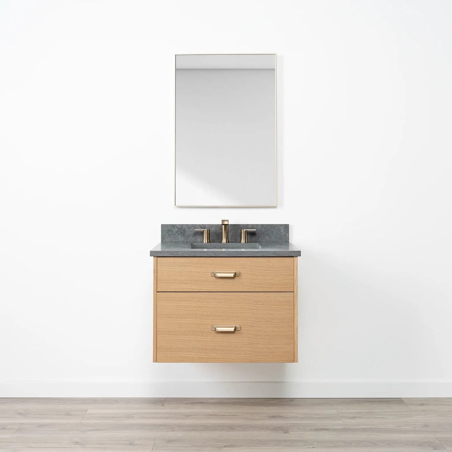 Ashbury SLIM 30" Wall Mount Natural White Oak Bathroom Vanity - All Drawers Teodor Bathroom Vanity Canada