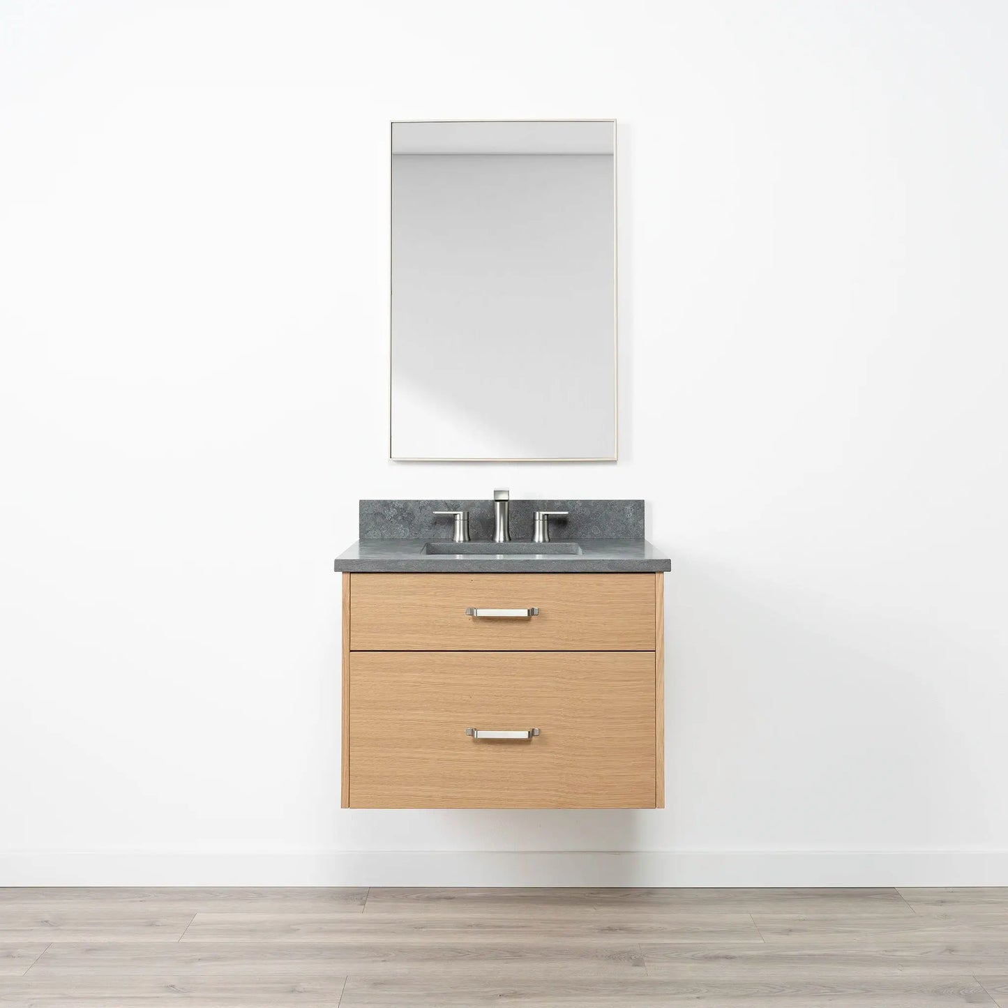 Ashbury SLIM 30" Wall Mount Natural White Oak Bathroom Vanity - All Drawers Teodor Bathroom Vanity Canada