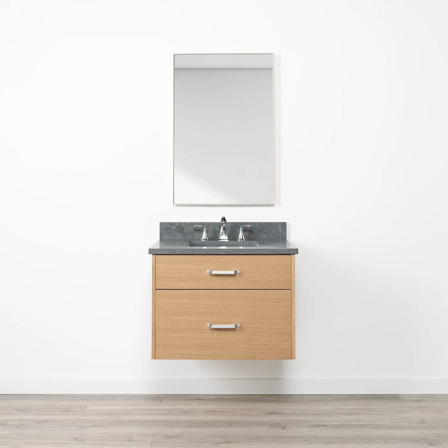 Ashbury SLIM 30" Wall Mount Natural White Oak Bathroom Vanity - All Drawers Teodor Bathroom Vanity Canada