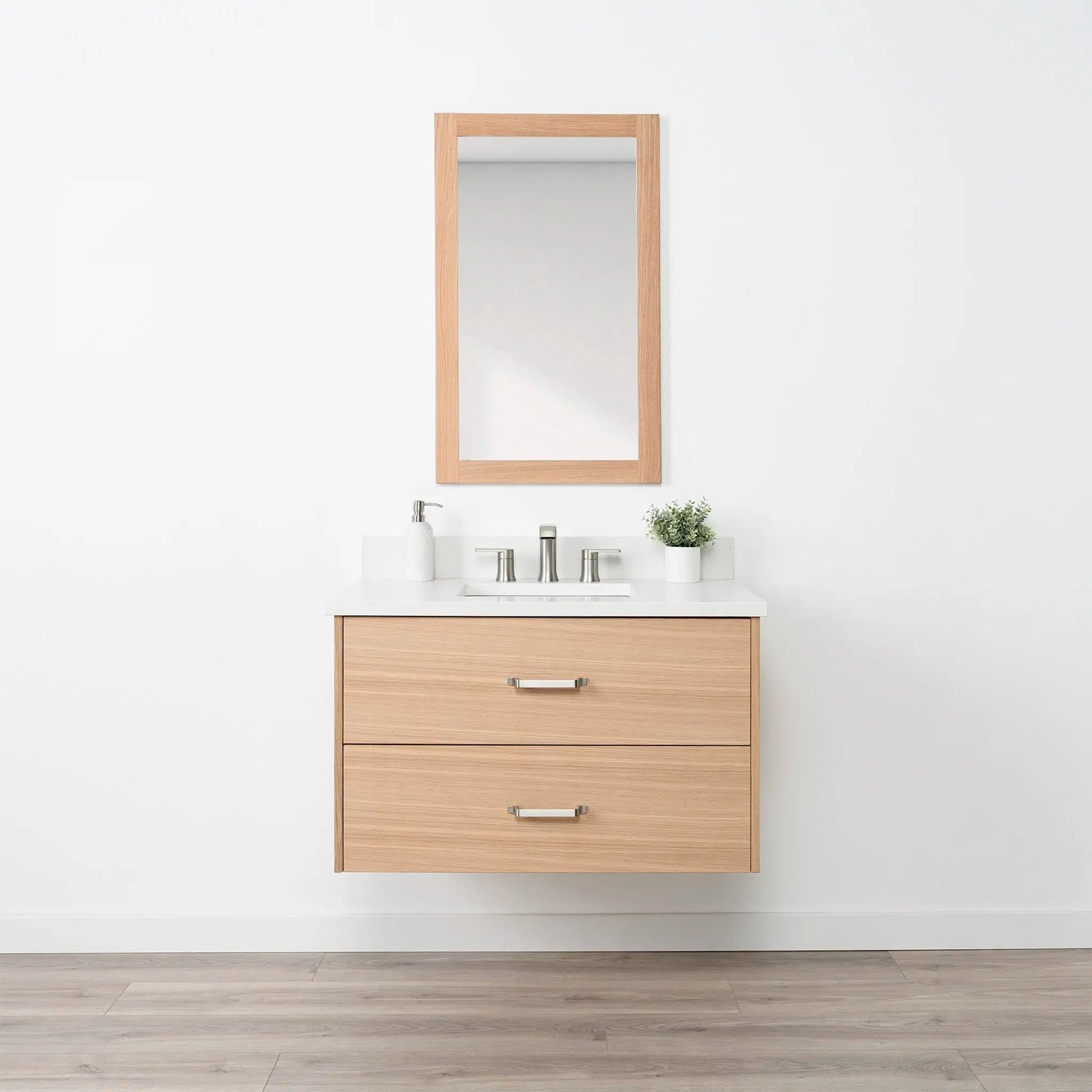 Ashbury SLIM 36" Wall Mount Natural White Oak Bathroom Vanity Teodor Bathroom Vanity Canada