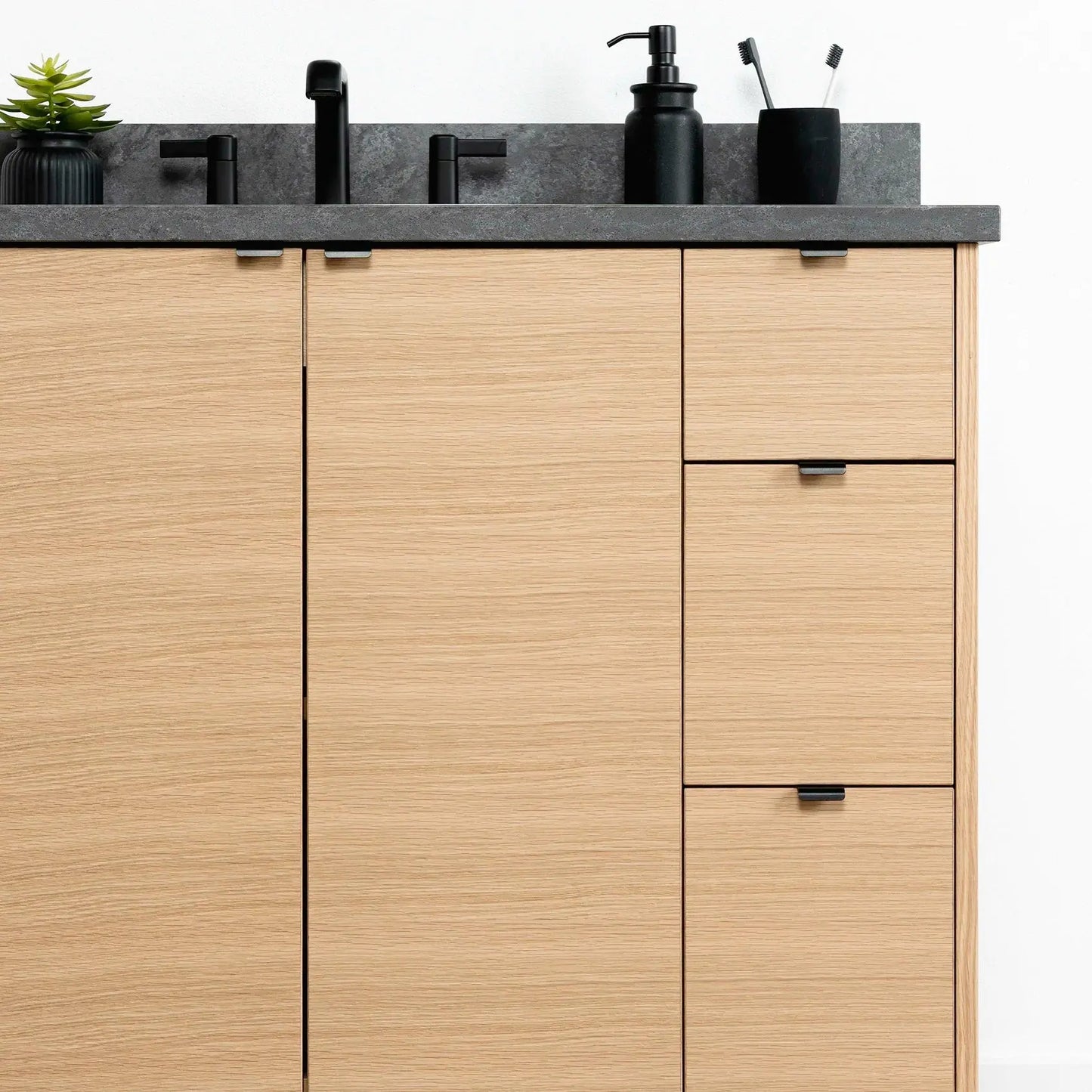 Ashbury SLIM 36" Natural White Oak Bathroom Vanity, Left Sink Teodor Bathroom Vanity Canada