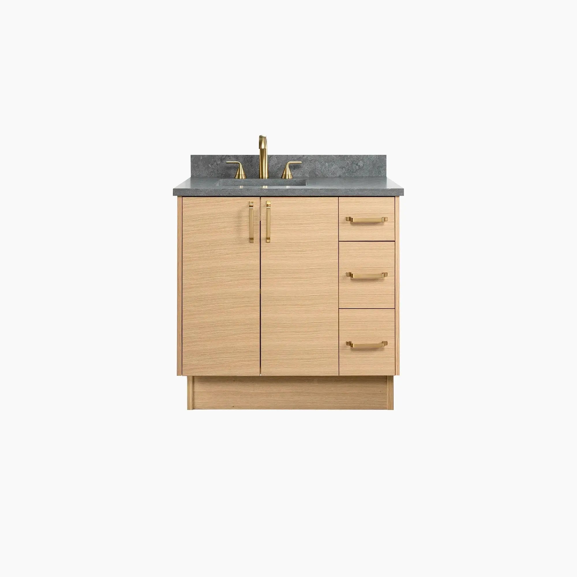 Ashbury SLIM 36" Natural White Oak Bathroom Vanity, Left Sink Teodor Bathroom Vanity Canada