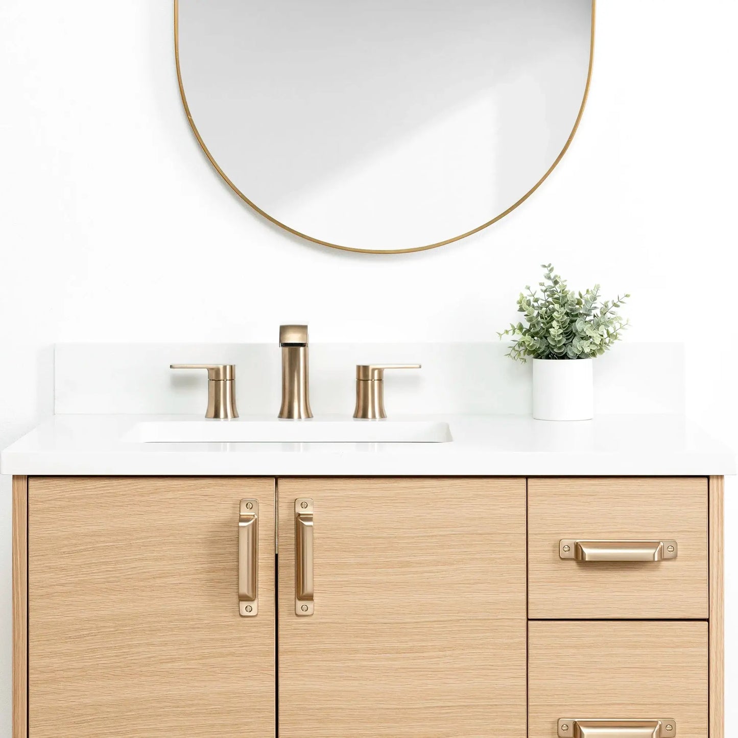 Ashbury SLIM 36" Natural White Oak Bathroom Vanity, Left Sink Teodor Bathroom Vanity Canada