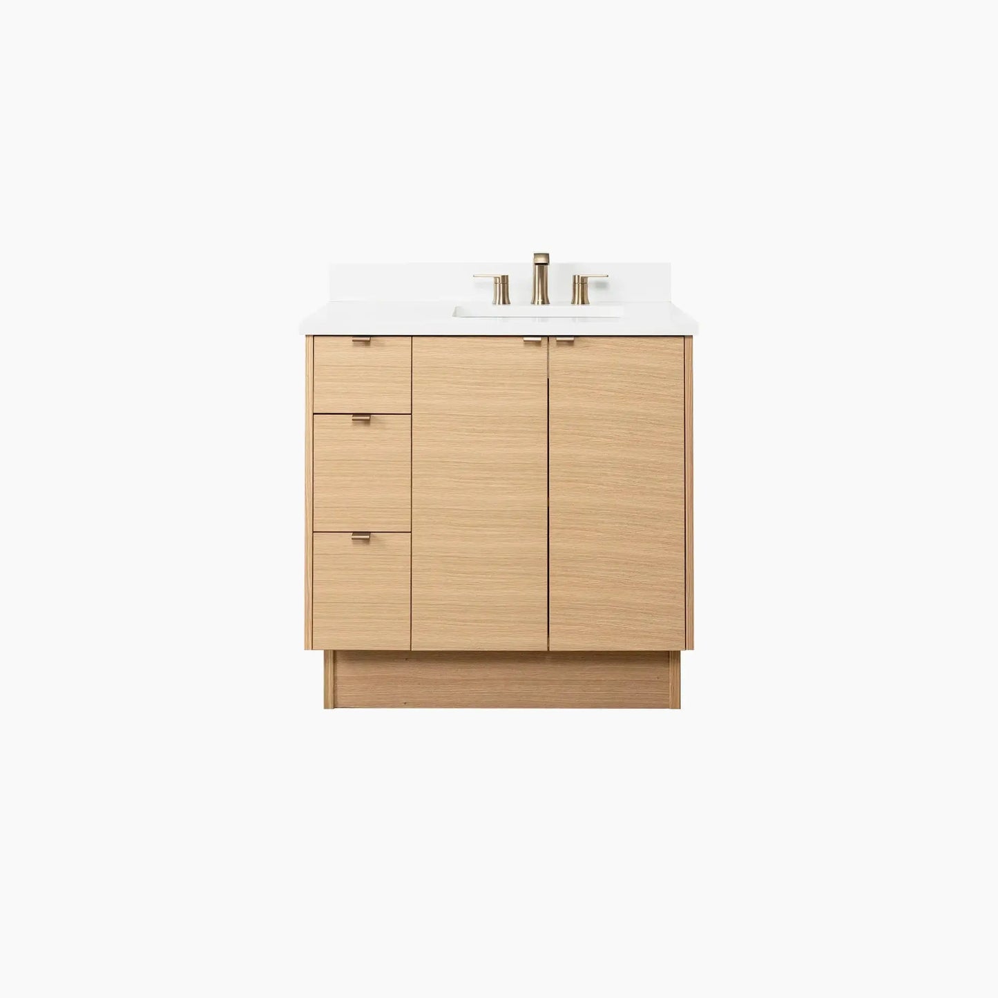 Ashbury SLIM 36" Natural White Oak Bathroom Vanity, Right Sink Teodor Bathroom Vanity Canada