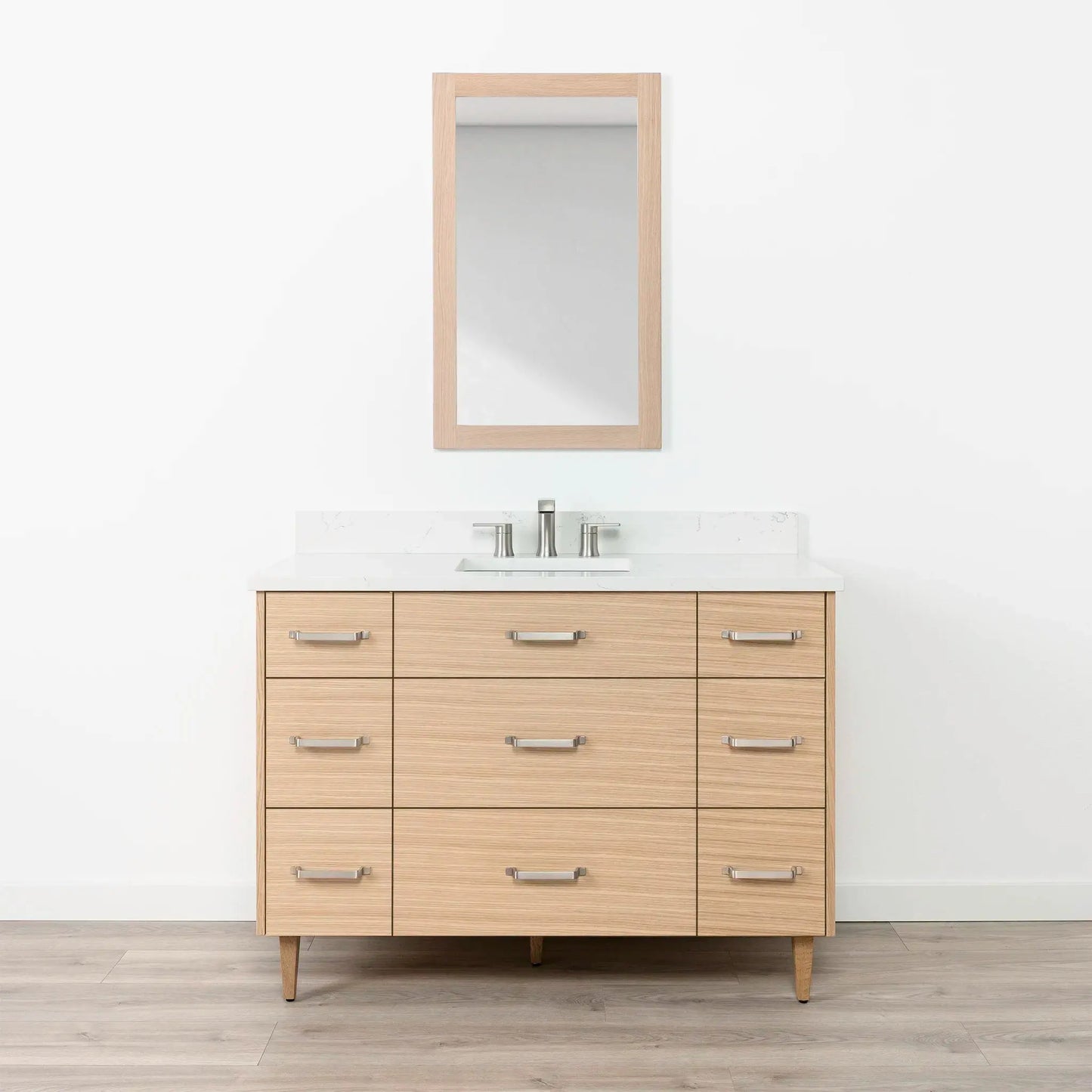 Ashbury SLIM 48" Natural White Oak Bathroom Vanity - All Drawers Teodor Bathroom Vanity Canada