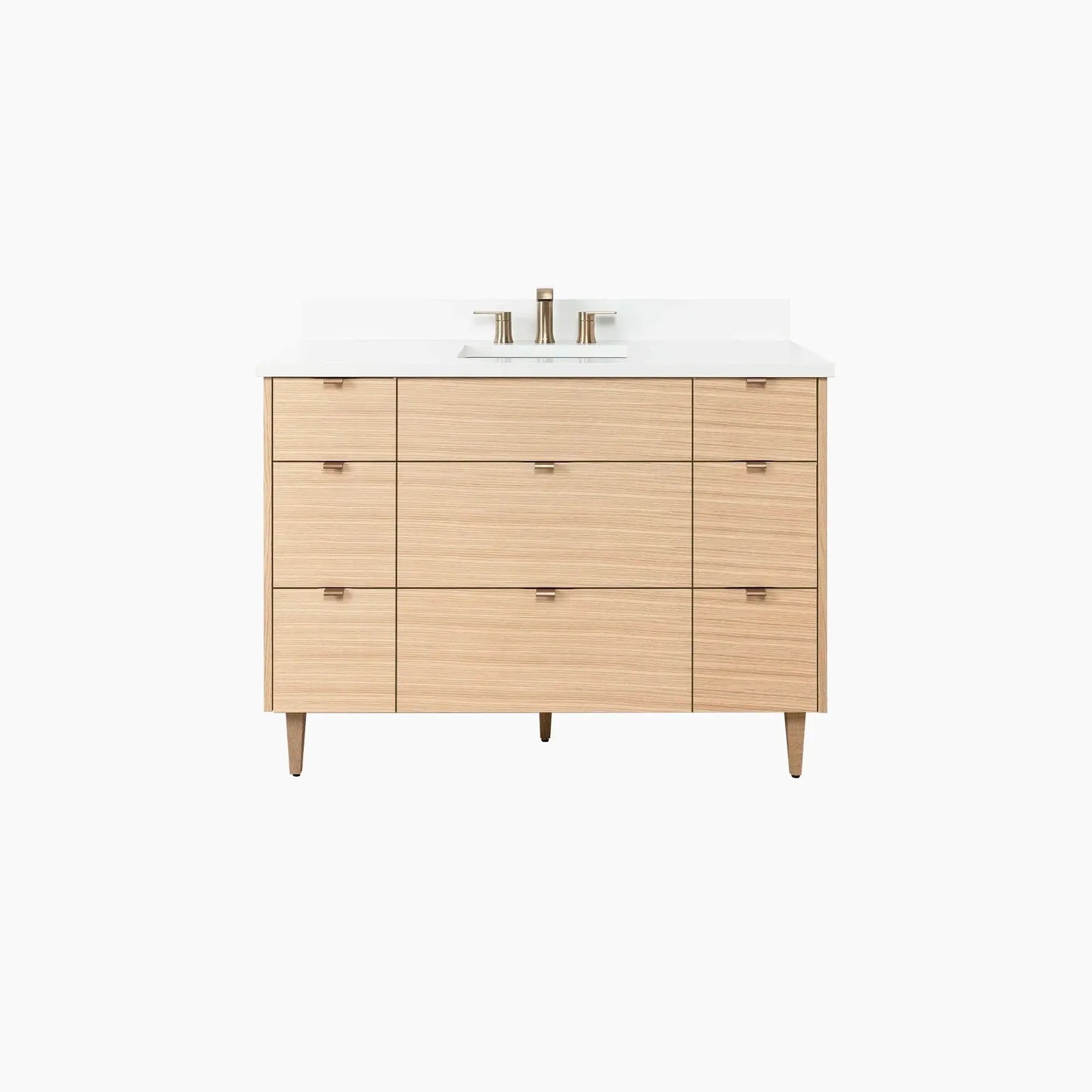 Ashbury SLIM 48" Natural White Oak Bathroom Vanity - All Drawers Teodor Bathroom Vanity Canada