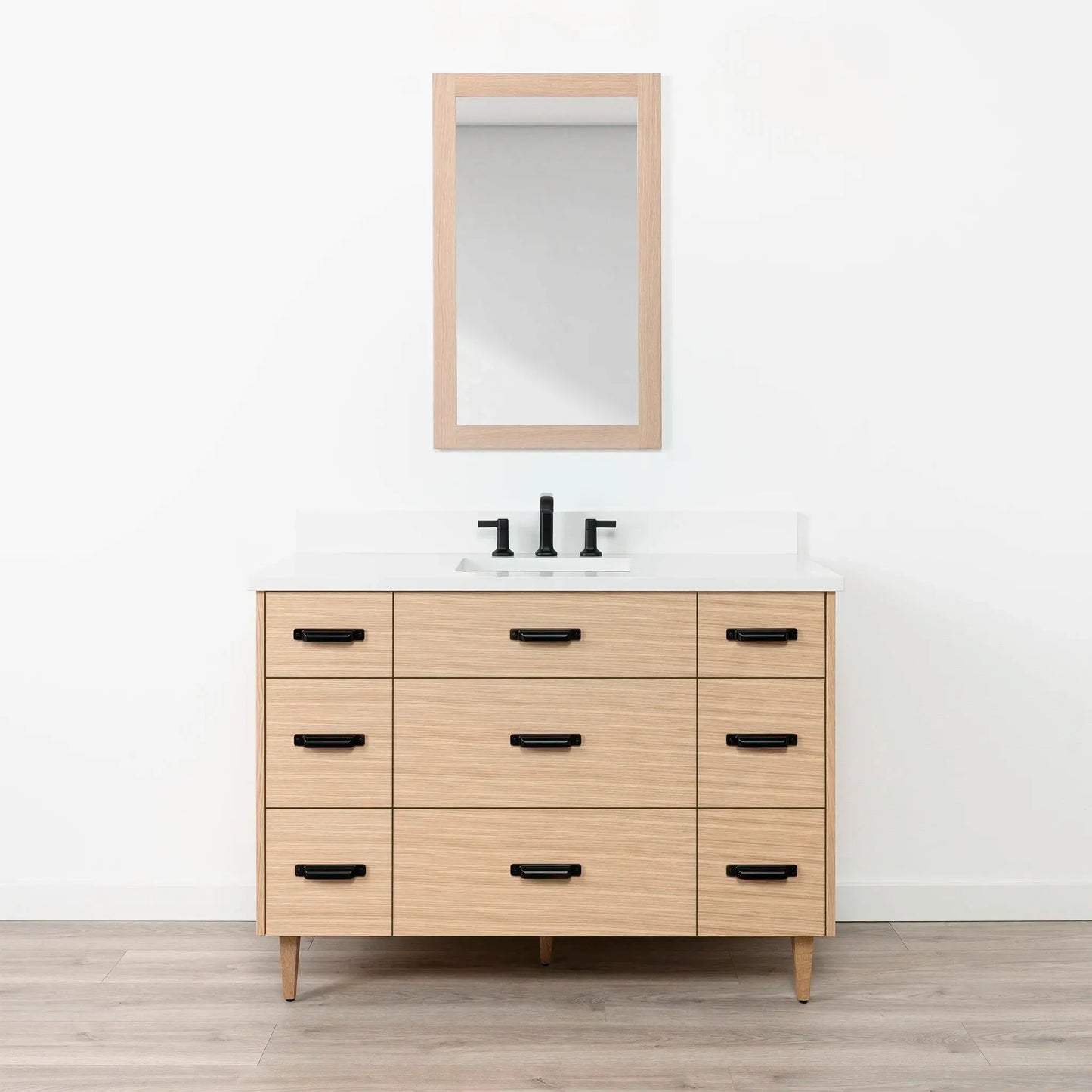 Ashbury SLIM 48" Natural White Oak Bathroom Vanity - All Drawers Teodor Bathroom Vanity Canada