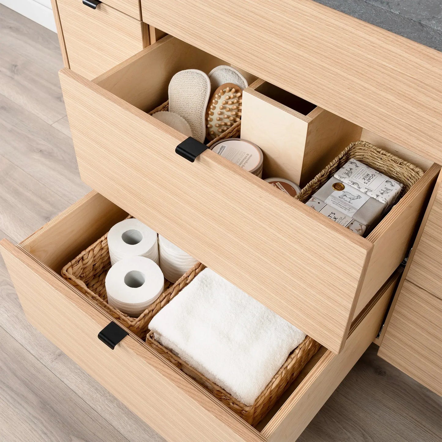 Ashbury SLIM 48" Natural White Oak Bathroom Vanity - All Drawers Teodor Bathroom Vanity Canada