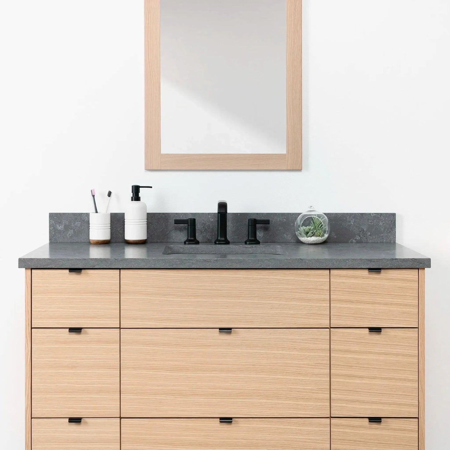 Ashbury SLIM 48" Natural White Oak Bathroom Vanity - All Drawers Teodor Bathroom Vanity Canada