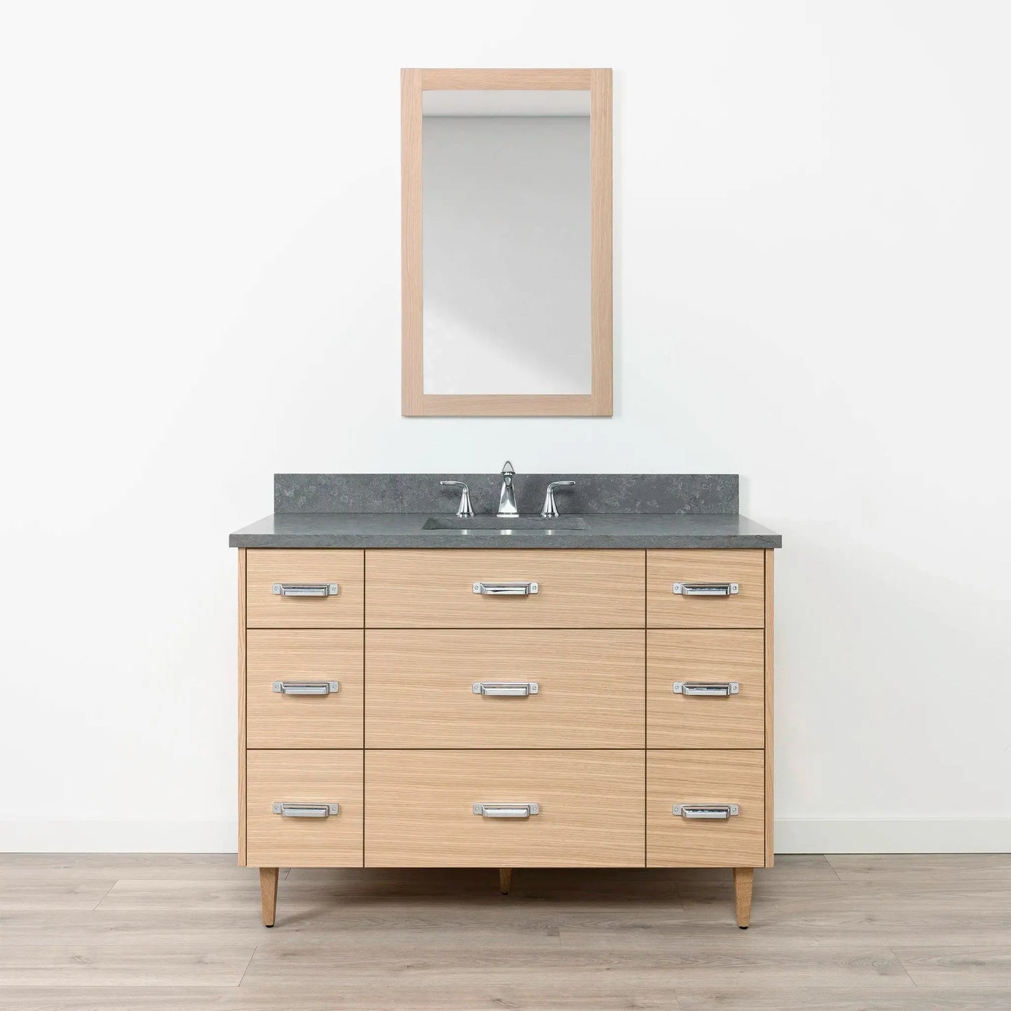 Ashbury SLIM 48" Natural White Oak Bathroom Vanity - All Drawers Teodor Bathroom Vanity Canada