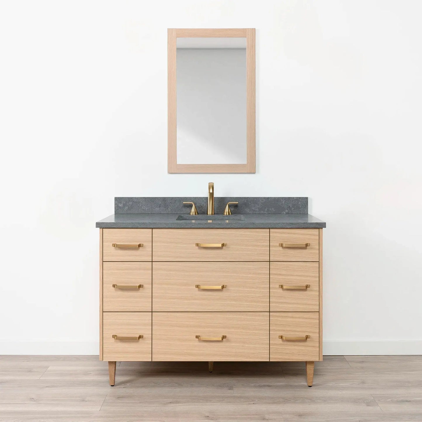 Ashbury SLIM 48" Natural White Oak Bathroom Vanity - All Drawers Teodor Bathroom Vanity Canada