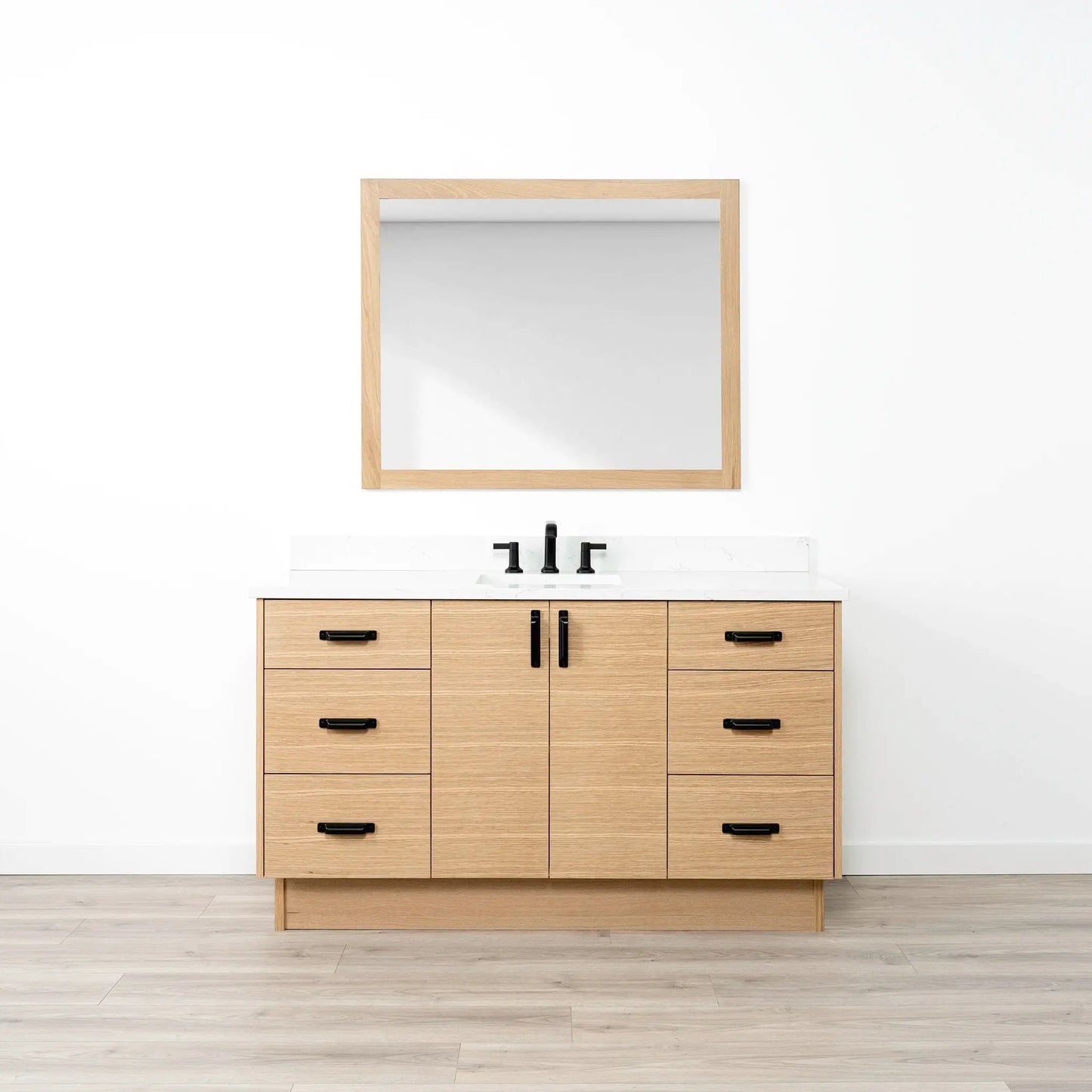 Ashbury SLIM 60" Natural White Oak Bathroom Vanity Teodor Bathroom Vanity Canada