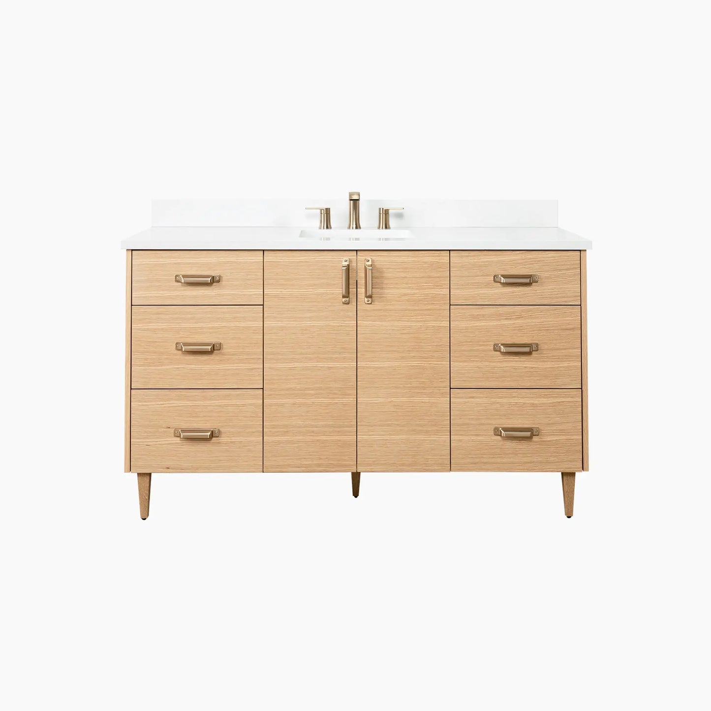 Ashbury SLIM 60" Natural White Oak Bathroom Vanity Teodor Bathroom Vanity Canada
