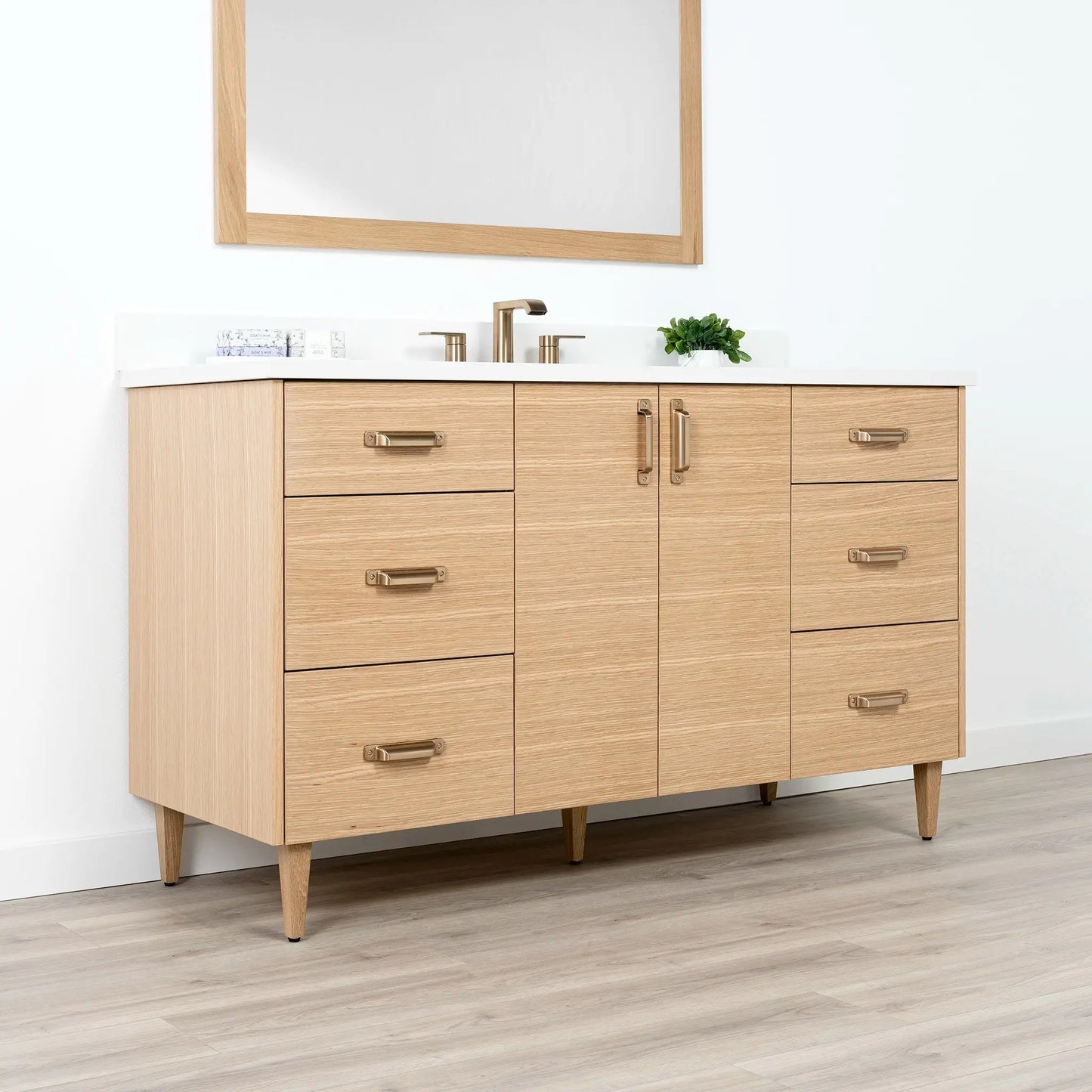 Ashbury SLIM 60" Natural White Oak Bathroom Vanity Teodor Bathroom Vanity Canada