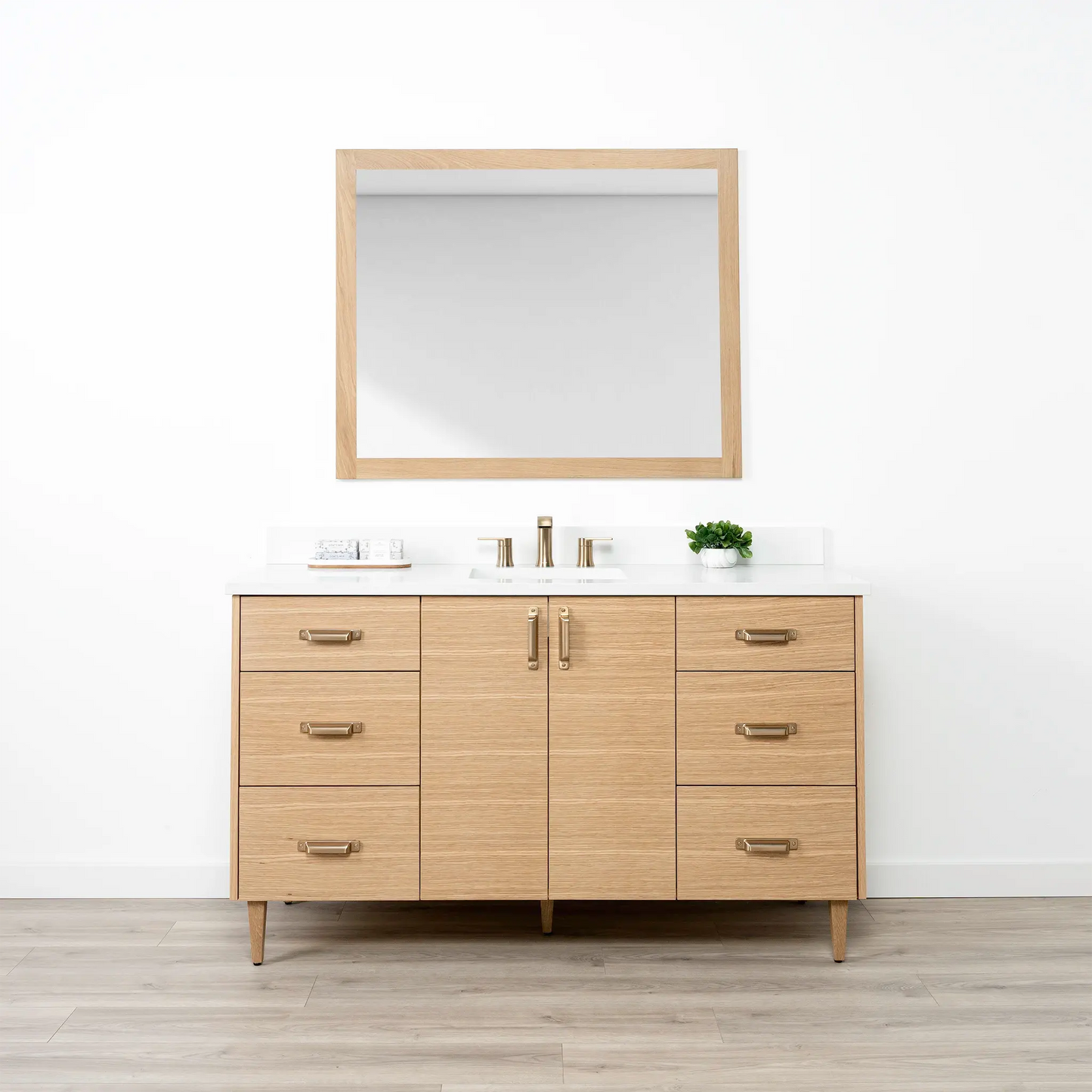 Ashbury SLIM 60" Natural White Oak Bathroom Vanity Teodor Bathroom Vanity Canada
