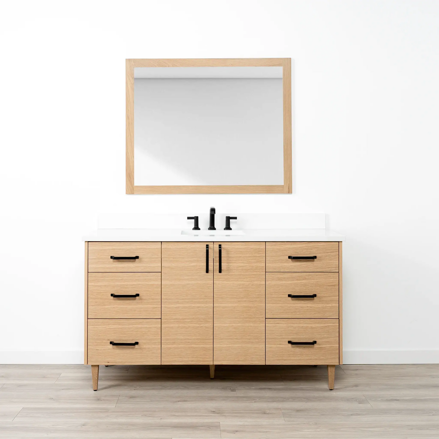 Ashbury SLIM 60" Natural White Oak Bathroom Vanity Teodor Bathroom Vanity Canada