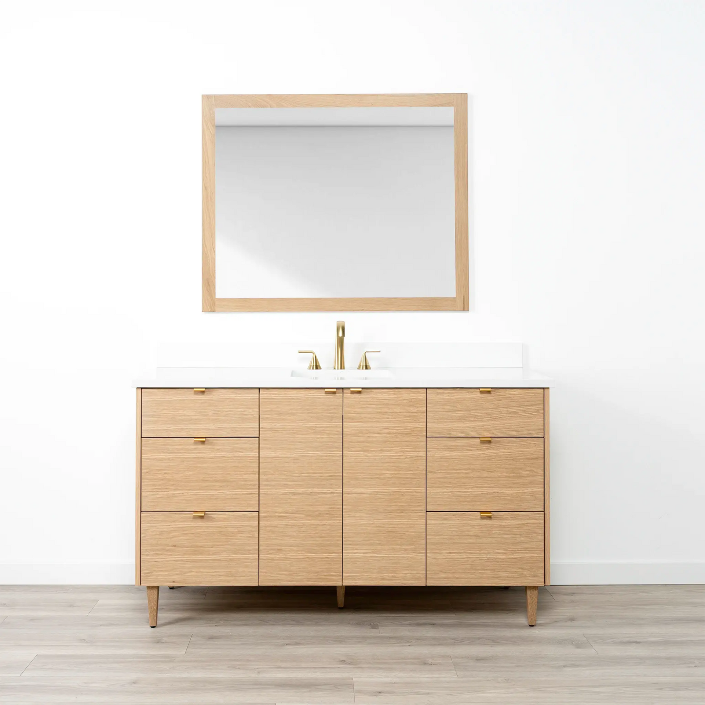 Ashbury SLIM 60" Natural White Oak Bathroom Vanity Teodor Bathroom Vanity Canada