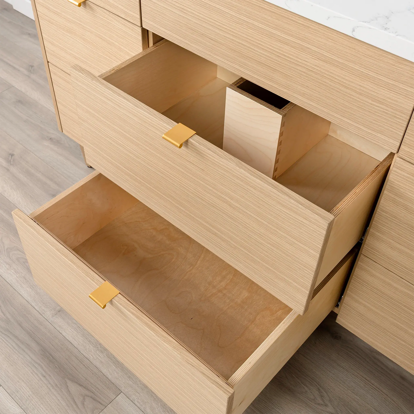 Ashbury SLIM 60" Natural White Oak Bathroom Vanity - All Drawers Teodor Bathroom Vanity Canada