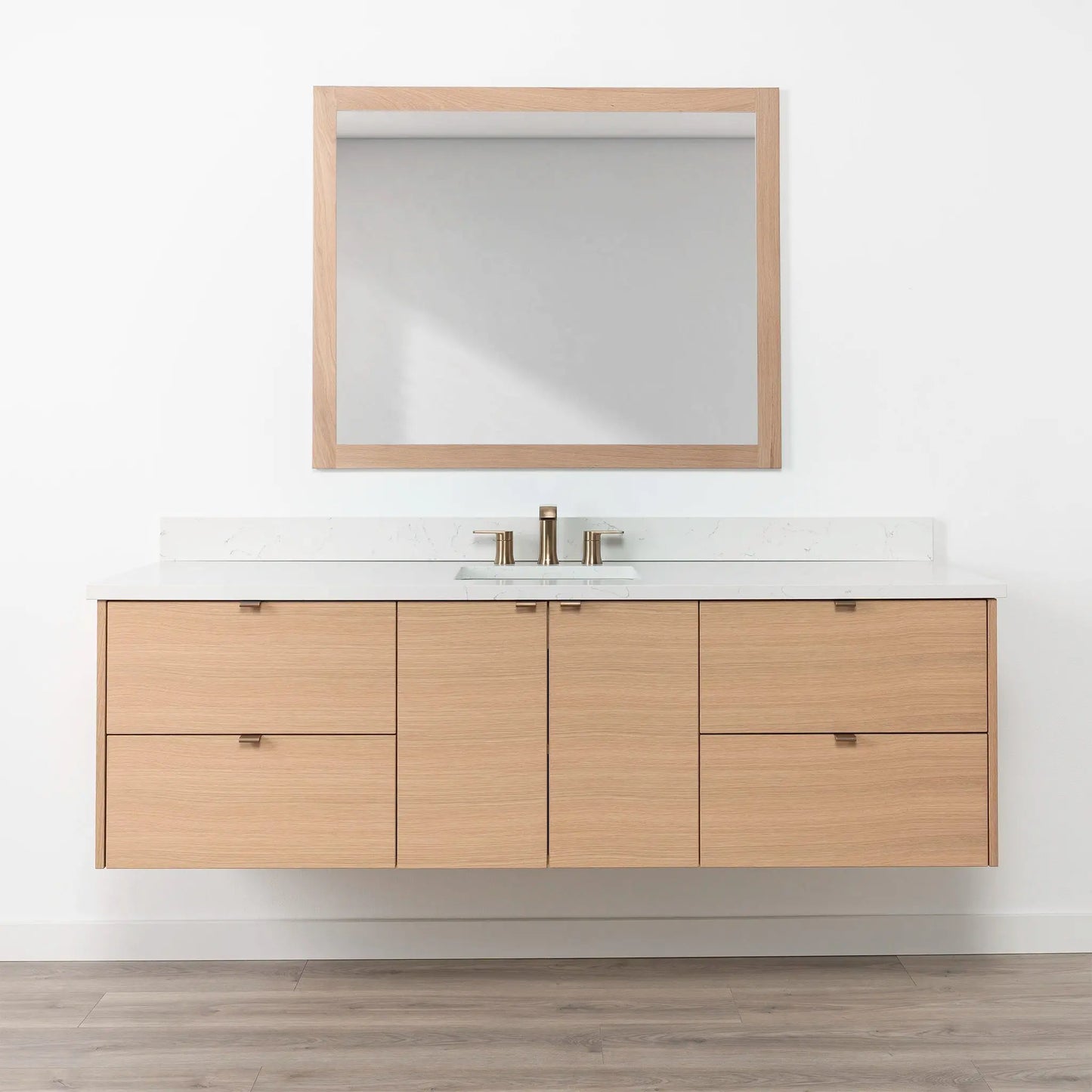 Ashbury SLIM 72" Wall Mount Natural White Oak Bathroom Vanity Teodor Bathroom Vanity Canada