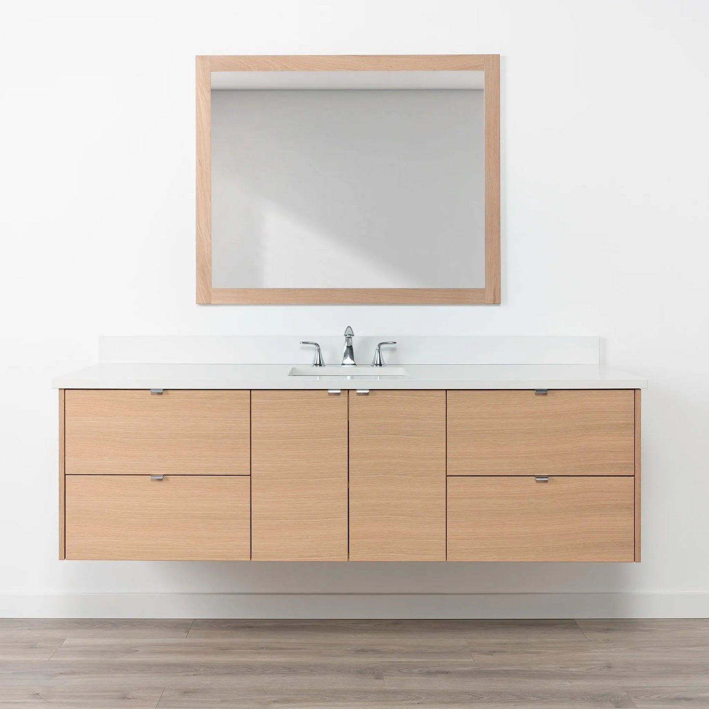 Ashbury SLIM 72" Wall Mount Natural White Oak Bathroom Vanity Teodor Bathroom Vanity Canada