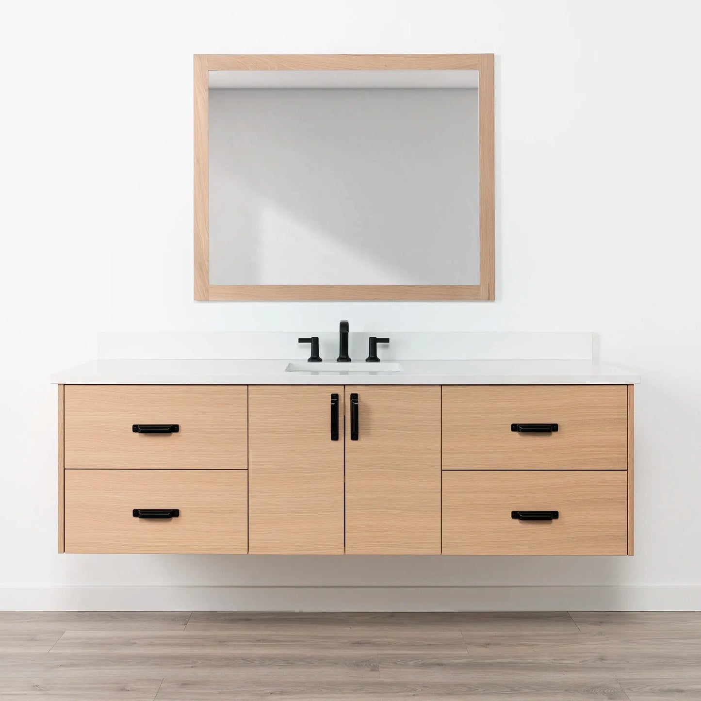 Ashbury SLIM 72" Wall Mount Natural White Oak Bathroom Vanity Teodor Bathroom Vanity Canada