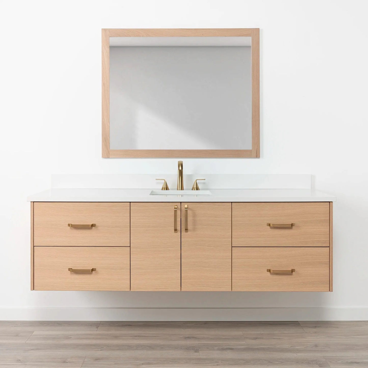 Ashbury SLIM 72" Wall Mount Natural White Oak Bathroom Vanity Teodor Bathroom Vanity Canada