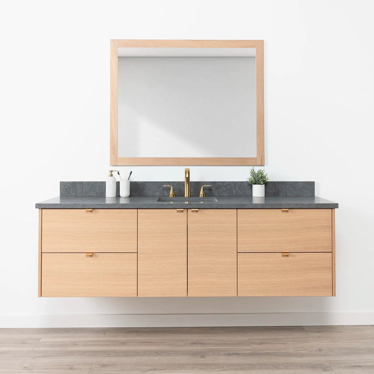 Ashbury SLIM 72" Wall Mount Natural White Oak Bathroom Vanity Teodor Bathroom Vanity Canada