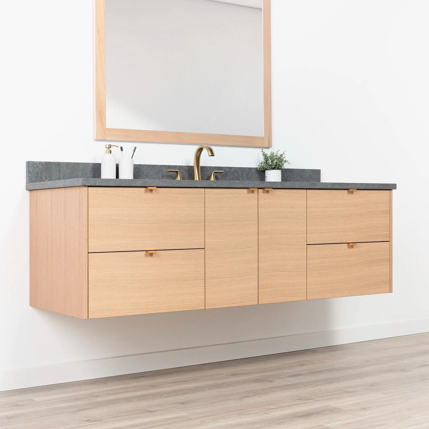 Ashbury SLIM 72" Wall Mount Natural White Oak Bathroom Vanity Teodor Bathroom Vanity Canada
