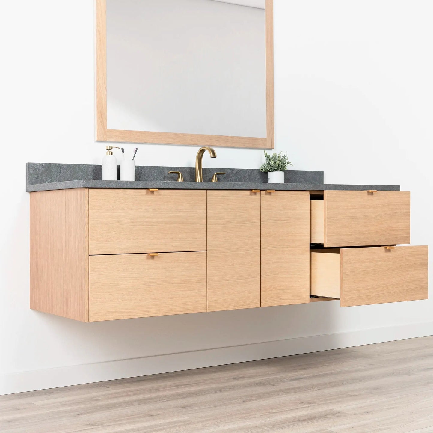 Ashbury SLIM 72" Wall Mount Natural White Oak Bathroom Vanity Teodor Bathroom Vanity Canada