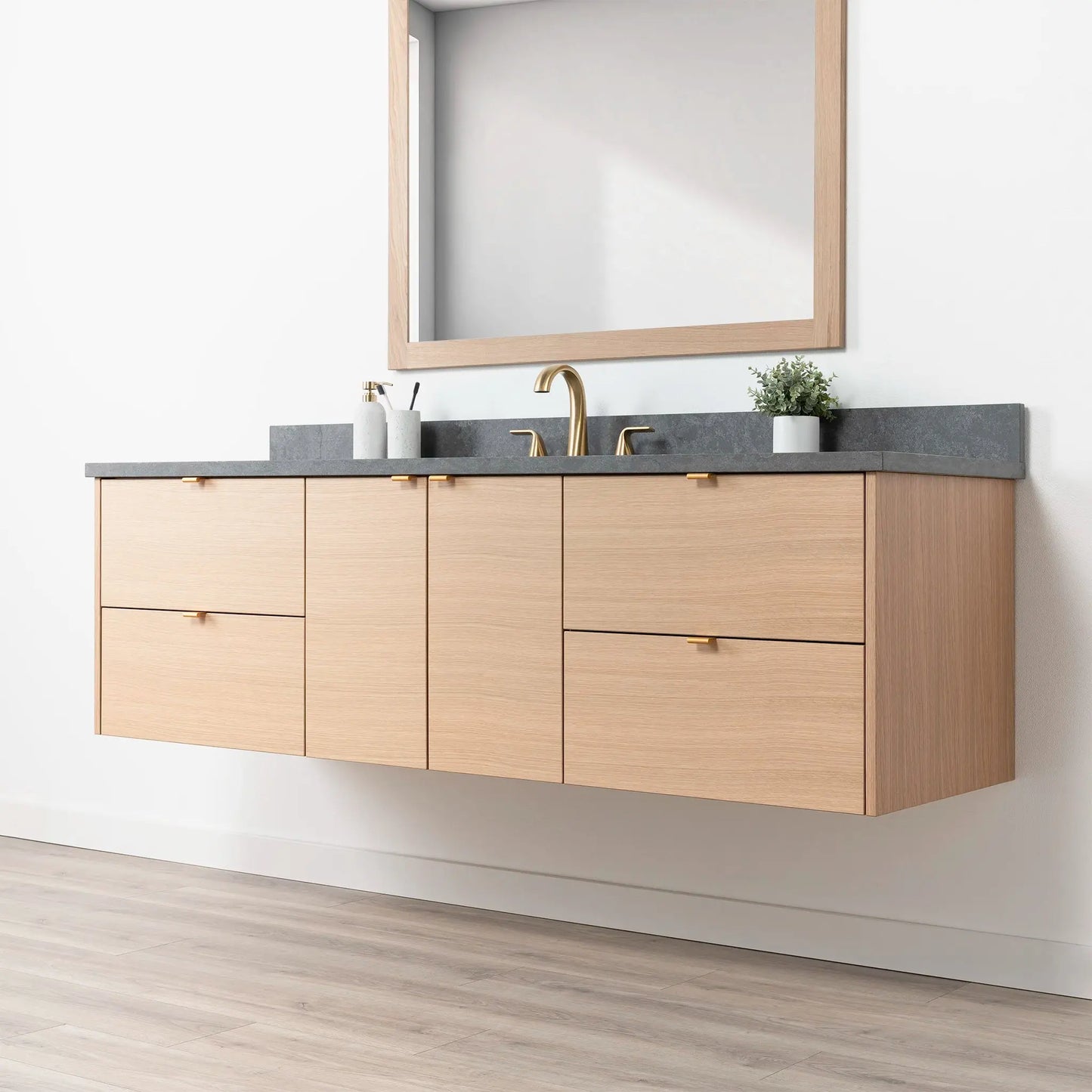 Ashbury SLIM 72" Wall Mount Natural White Oak Bathroom Vanity Teodor Bathroom Vanity Canada