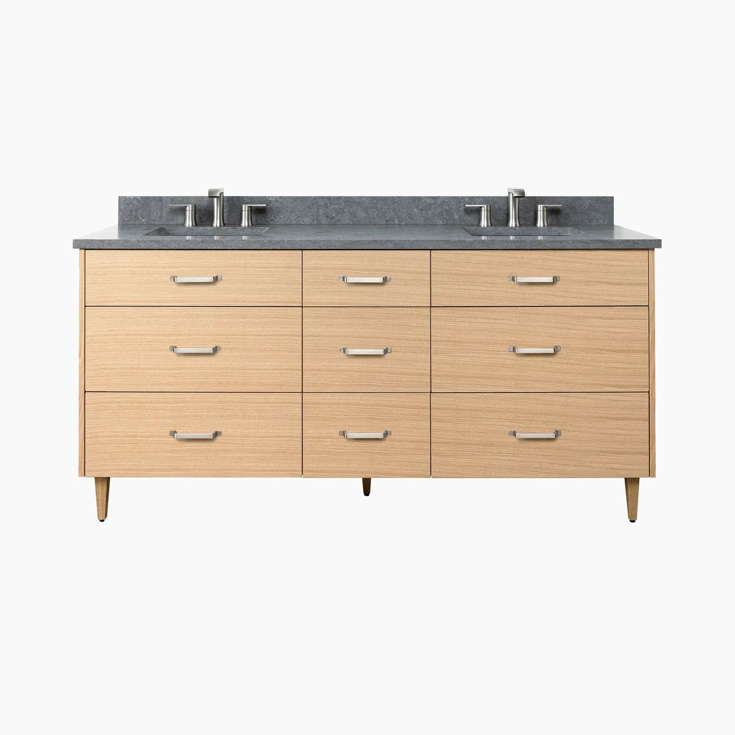 Ashbury SLIM 72" Natural White Oak Bathroom Vanity, Double Sink - All Drawers Teodor Bathroom Vanity Canada